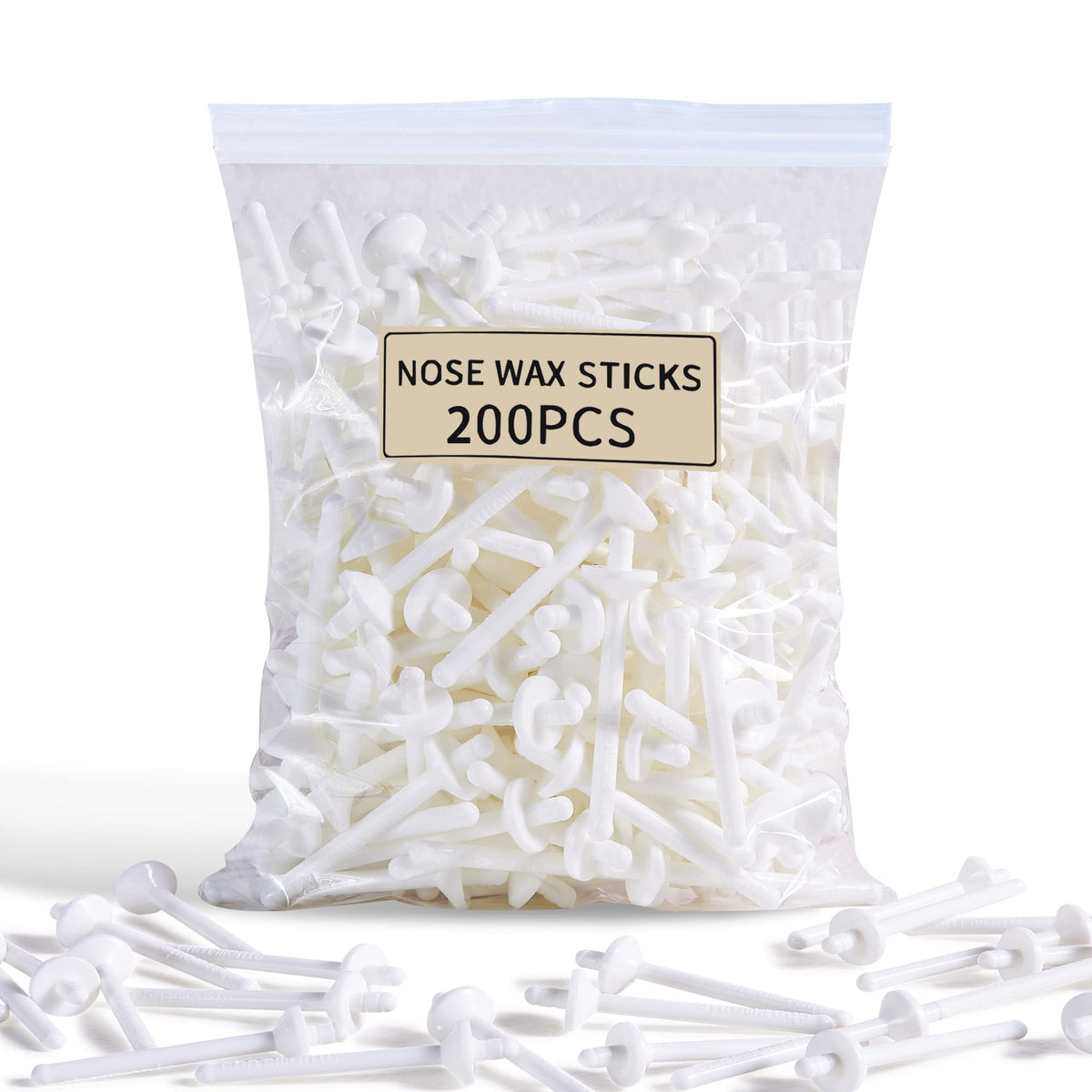 Charmonic 200 Pcs Wax Sticks, Nose Wax Kit Accessories, Waxing Sticks for Nostril Nasal Cleaning, Ear Face Eyebrows Hair Removal