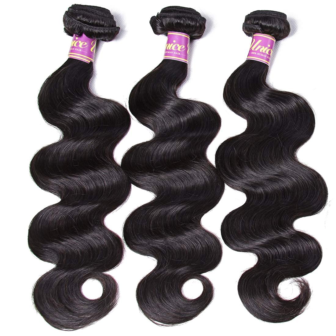 UNice Hair Icenu Series Hair Brazilian Virgin Human Hair Body Wave 3 Bundles 100% Real Unprocessed human Virgin Hair Extensions