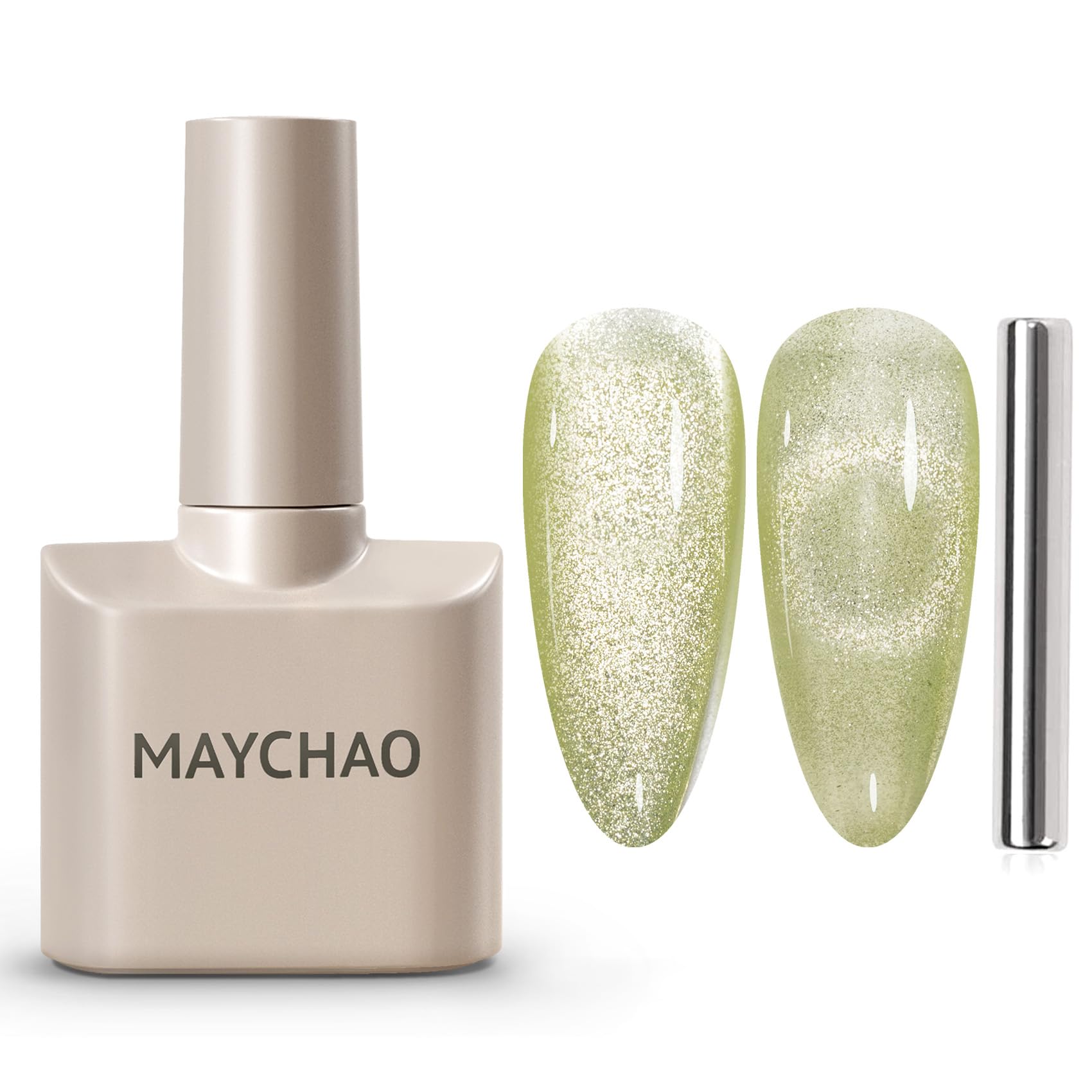 Maychao 15Ml Clear Cat Eye Gel Nail Polish 1Pc Silk Clear Cat Eye Gel Polish With Magnet Soak Off Holographic Magnetic Nail Poli