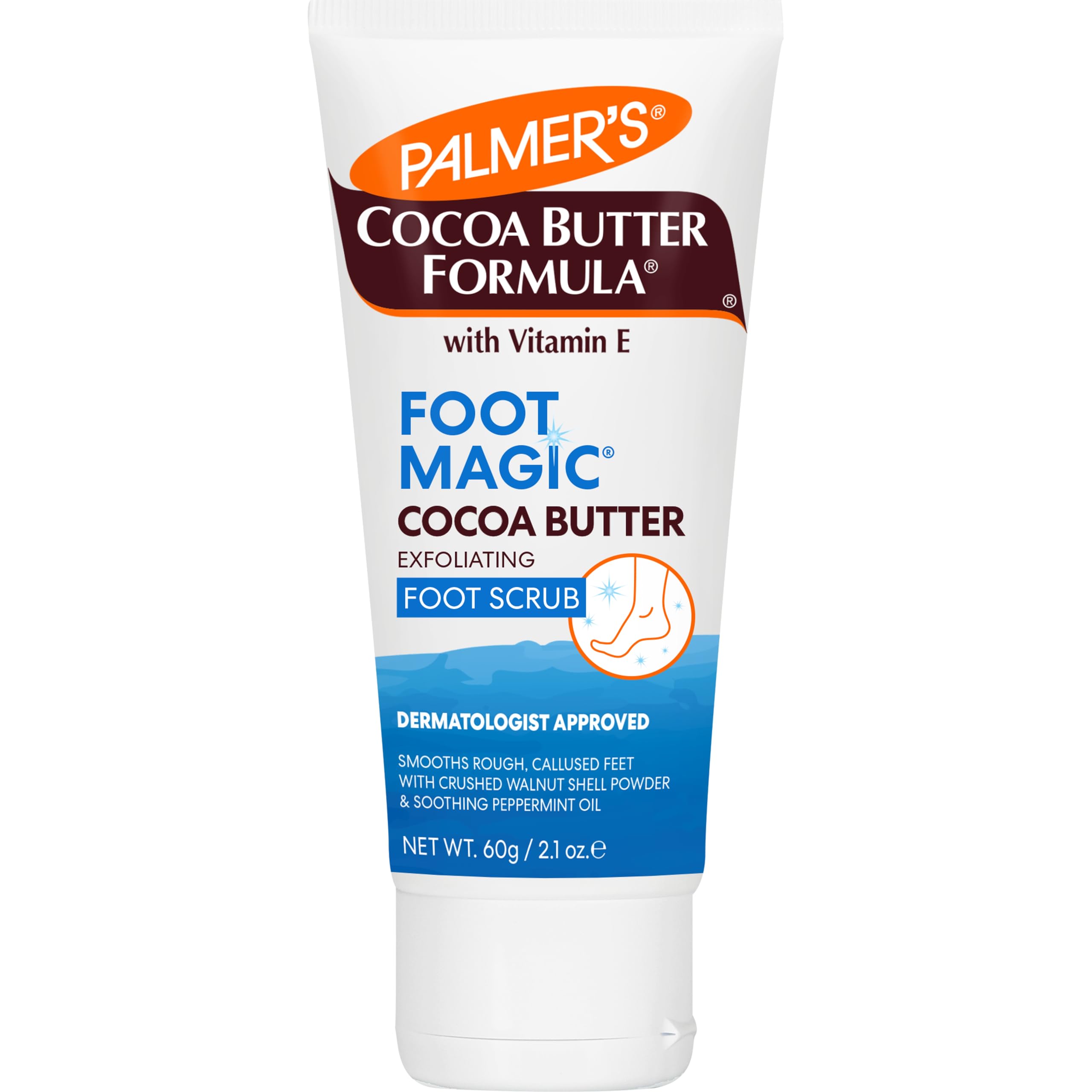 Palmer's Cocoa Butter Formula Foot Magic Exfoliating Foot Scrub with Vitamin E, Use With Foot Scrubber for Pedicure, For Dry, Cr