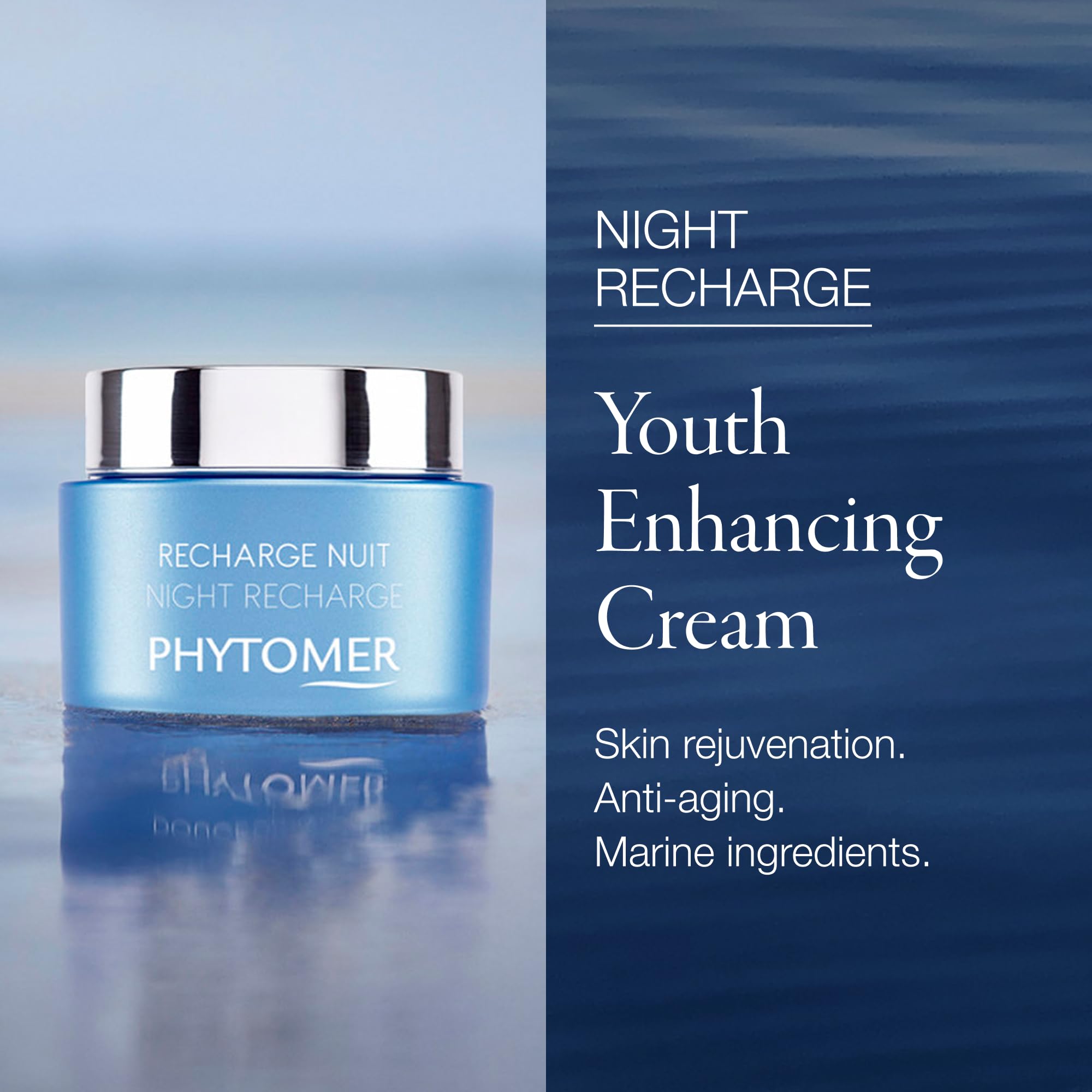 Phytomer Night Recharge Hydrating Night Cream | Youth Enhancing, Anti-Aging Face Moisturizer | Ultra-Soothing Protective Overnig