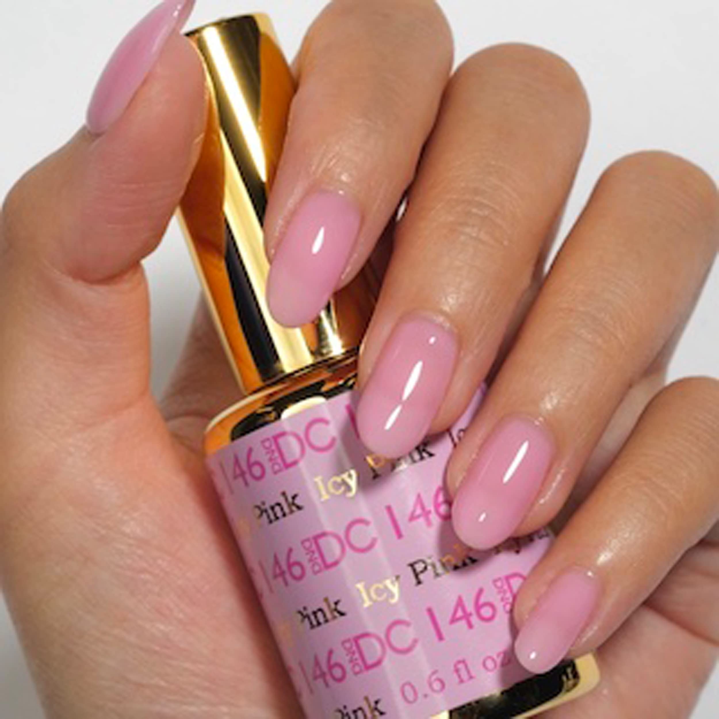 Dnd Dc Gel Polish Set, Pink Collection, Uv/Led Gel Polish And Air Dry Nail Lacquer, Matching Chip-Free Polish Duo, 146 Icy Pink,