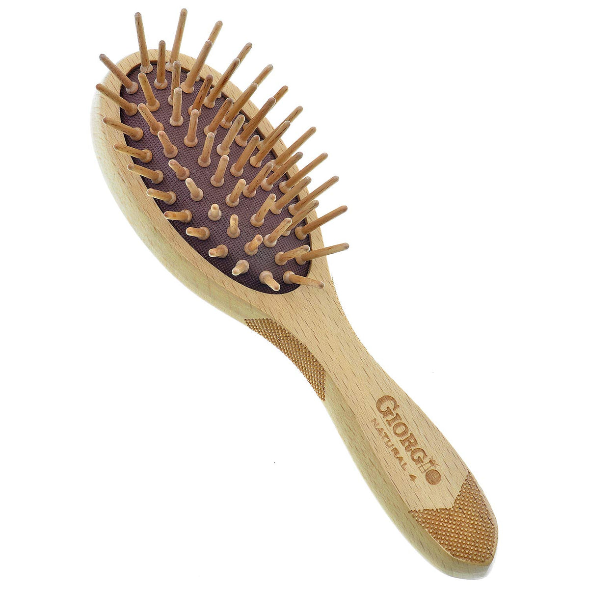 Giorgio Eco Friendly Wooden Bristle Hairbrush - Small Detangling Brush and Hair Growth Brush for Thick or Long Hair - Oval Paddl