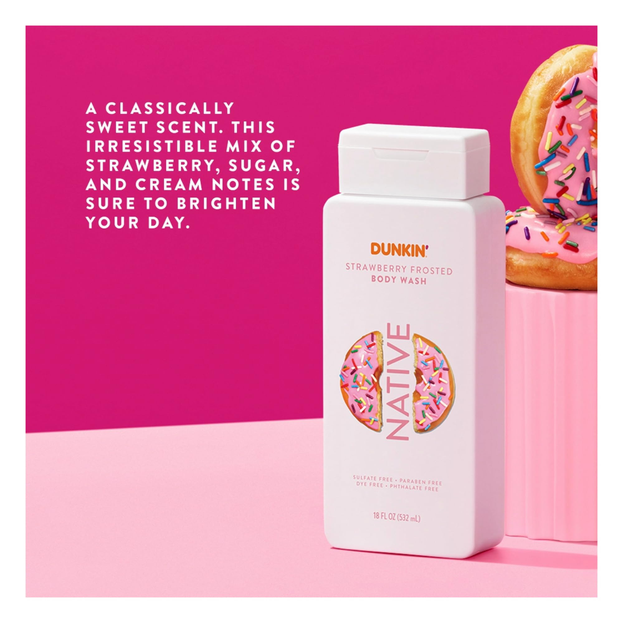 Native Body Wash Limited Edition Scents | Vanilla Sprinkle 18 Oz Body Wash & Strawberry Frosted 18 Oz Body Wash (Vanilla Sprinkl