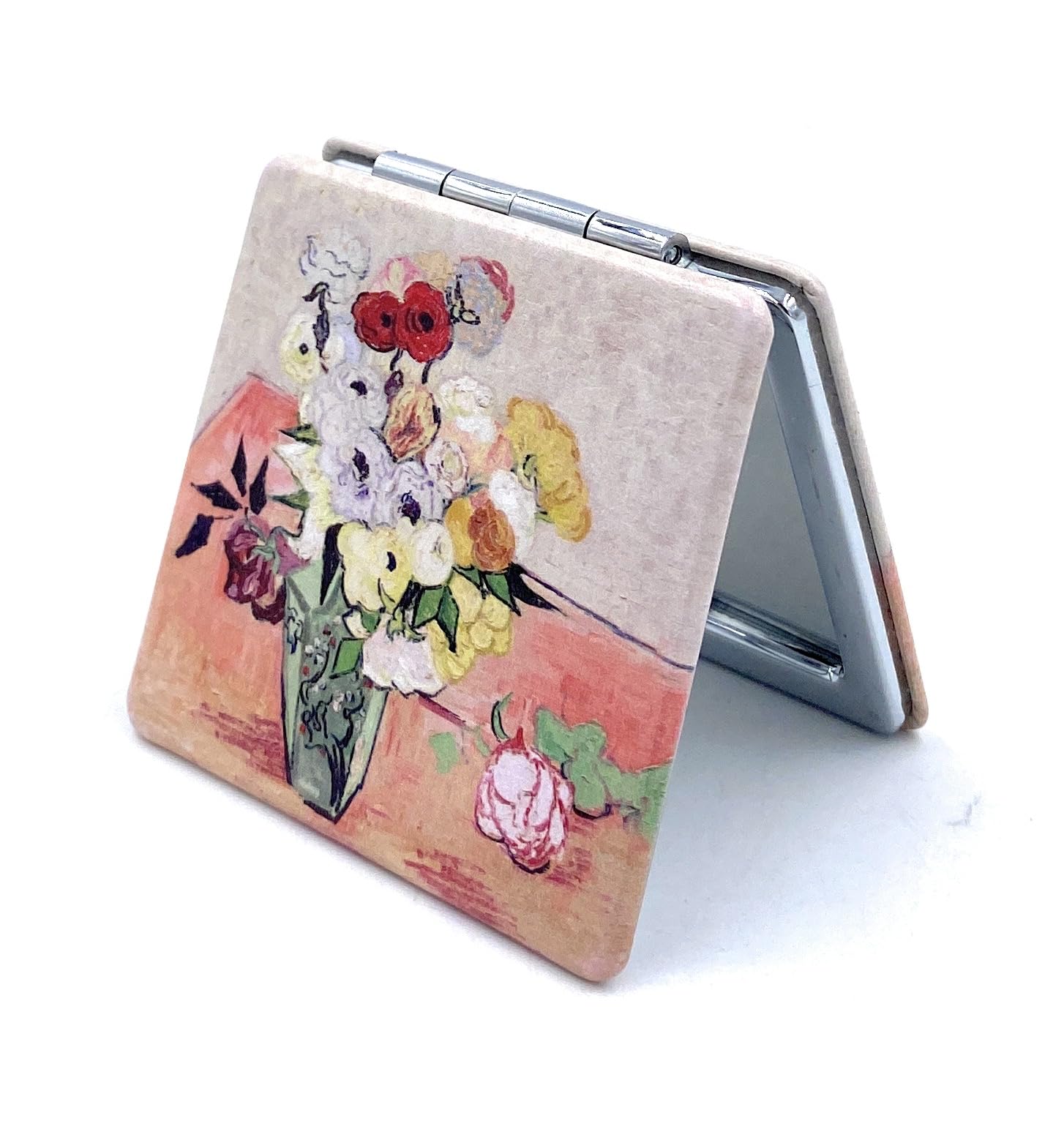 Aeisage Small Purse Mirror Van Gogh Japanese Vase With Roses And Anemones Mirror Floral Compact Mirror Bridesmaid Mirrors For We