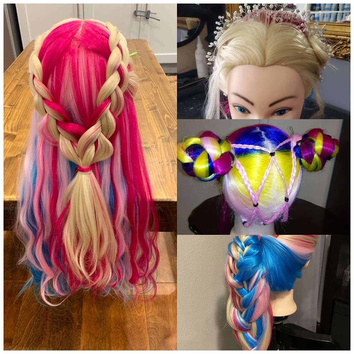 Headdoll Training Head 26-28 Inch Mannequin Head Hair Styling Manikin Cosmetology Doll Head Hairdressing For Styling Dye Cutting