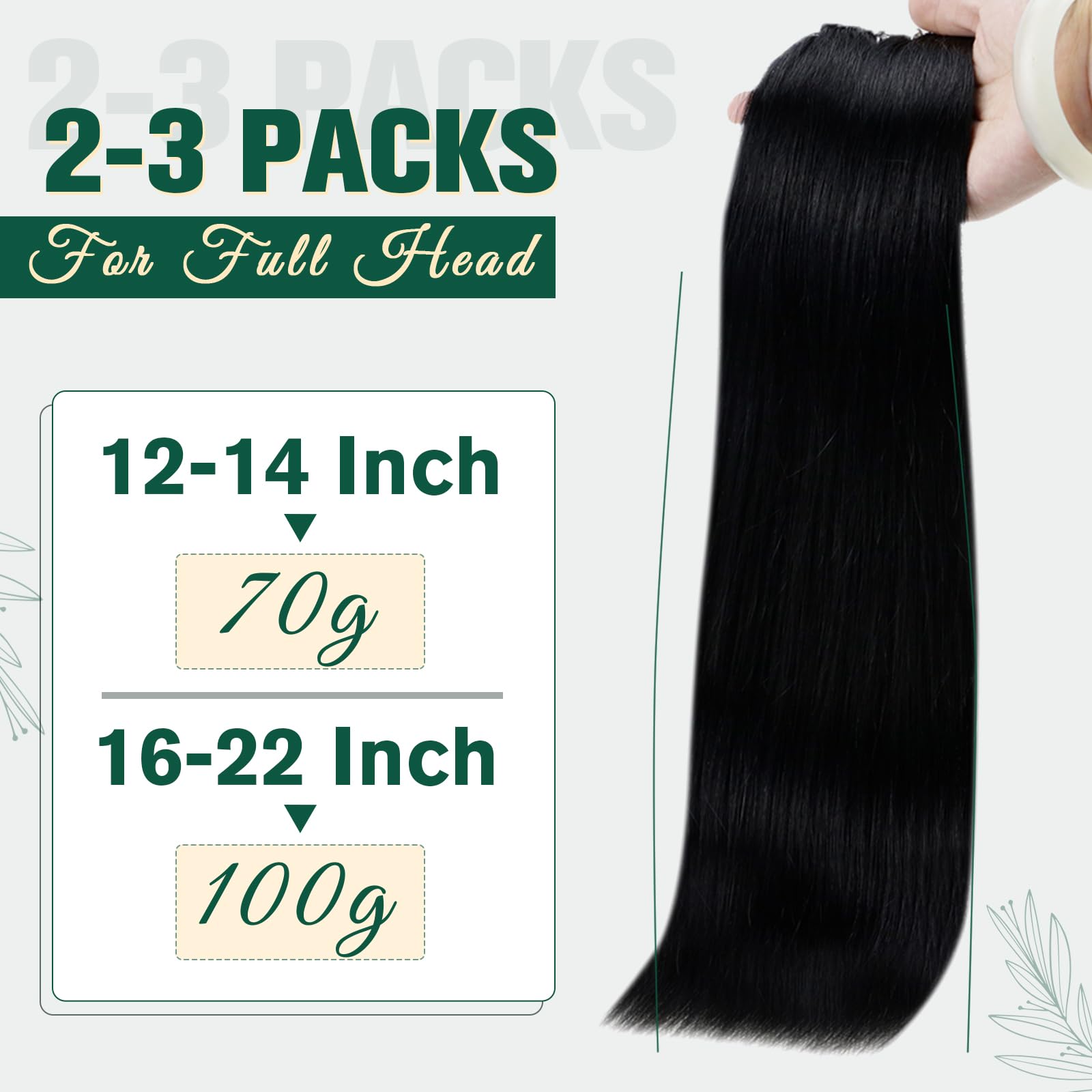 Runature Black Sew In Weft Hair Extensions Human Hair 20 Inch 100G Long Sew In Hair Extensions Real Human Hair Black Girl Brazil