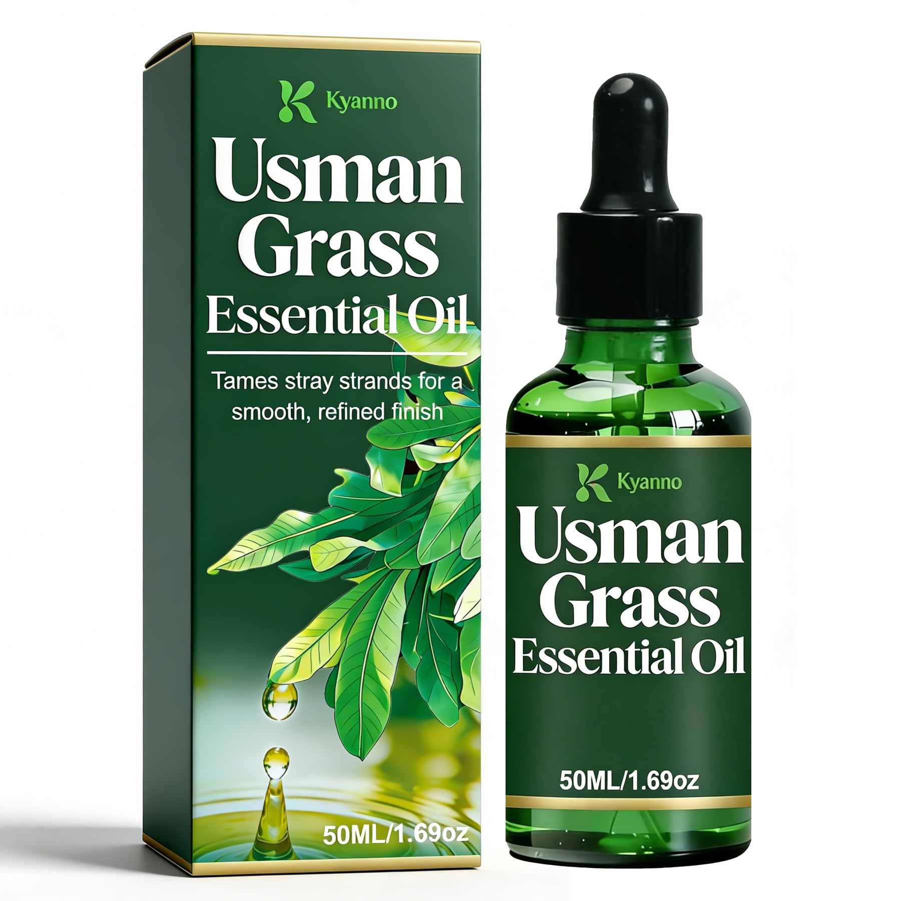 Kyanno Usman Grass Essential Hair Oil for Men and Women, Polygonum Multiflorum, Arborvitae Leaf & Rosemary Extract for Gray Hair