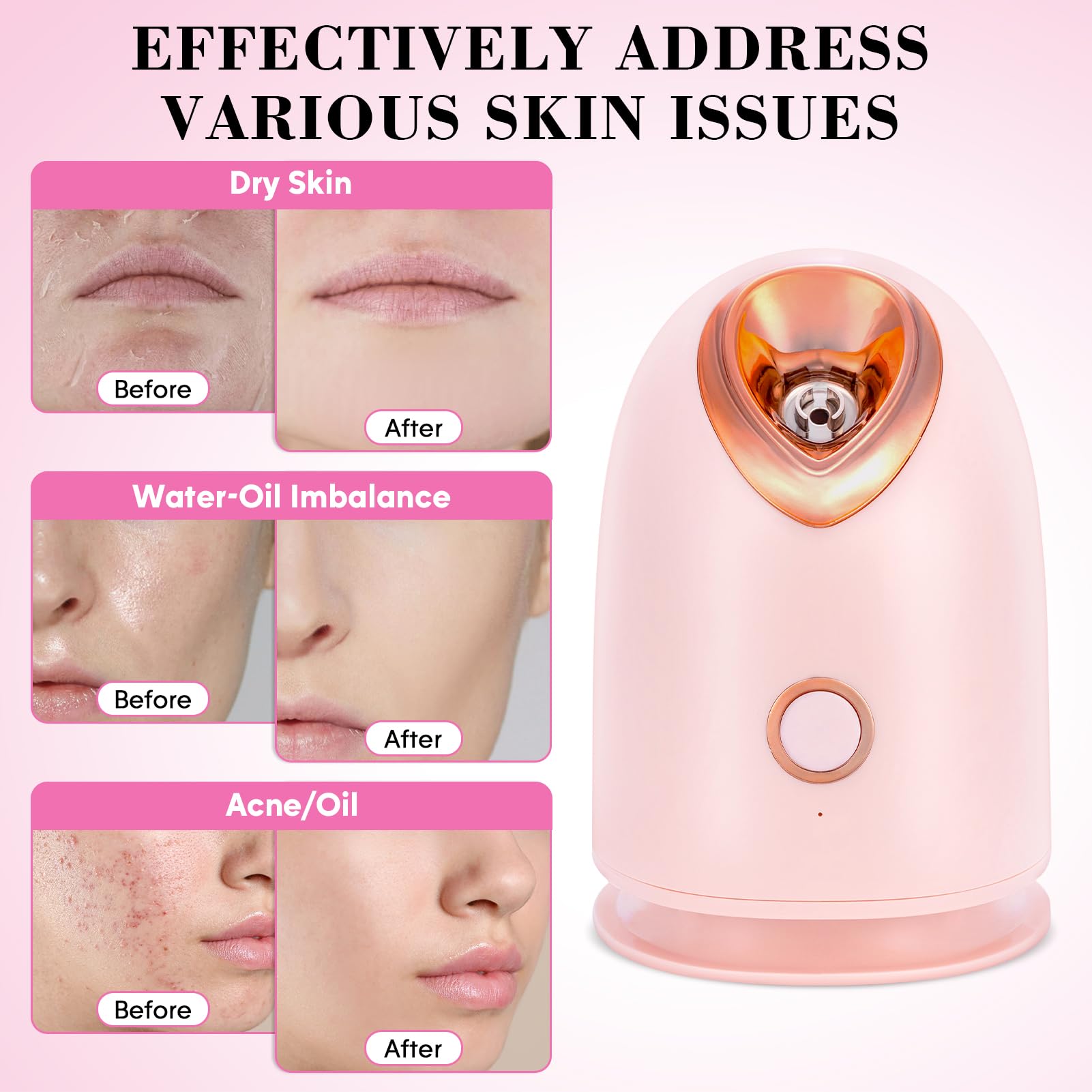 Pjordo Facial Steamer Spa Kit With 17 Skin Care Tools, Nano Ionic Face Steamer For Deep Cleaning Unclogs Pores, Warm Mist Humidi
