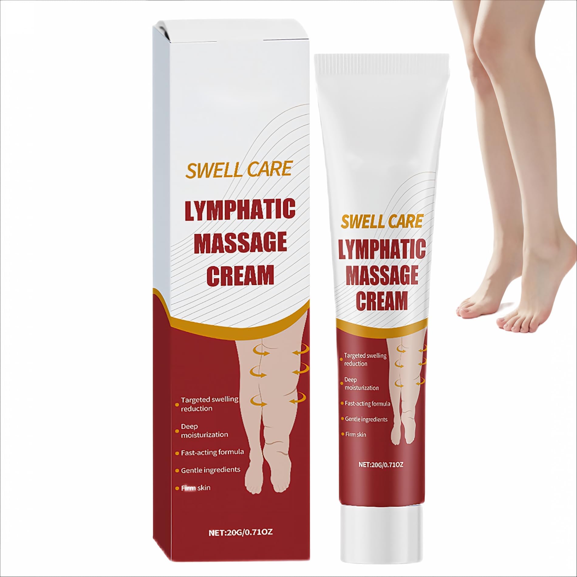 Edema Relief Lotion, Professional Leg Circulation Soothing Balm, 0.71 oz
