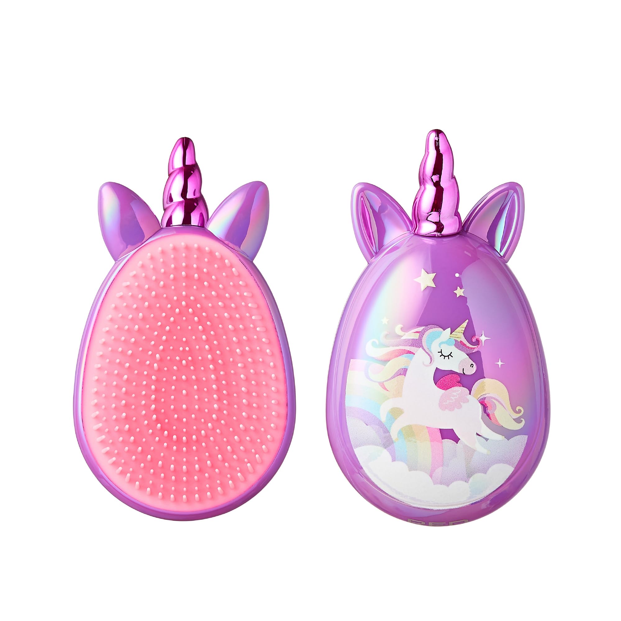 Red by Kiss Unicorn Detangler Brushes, Cute Kids Hairbrush Easy Wet Dry Hair Detangling & Styling, Scalp Massage & Smooth (Mini,