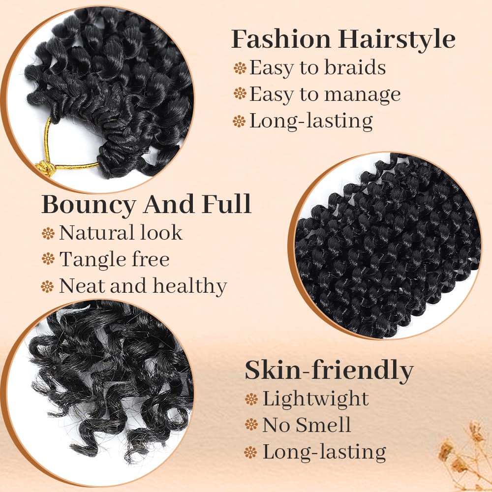 Passion Twist Hair 36 Inch, 8Pcs Water Wave Passion Twist Crochet Hair Extensions Long Bohemian Hair Braiding Passion Twist Brai