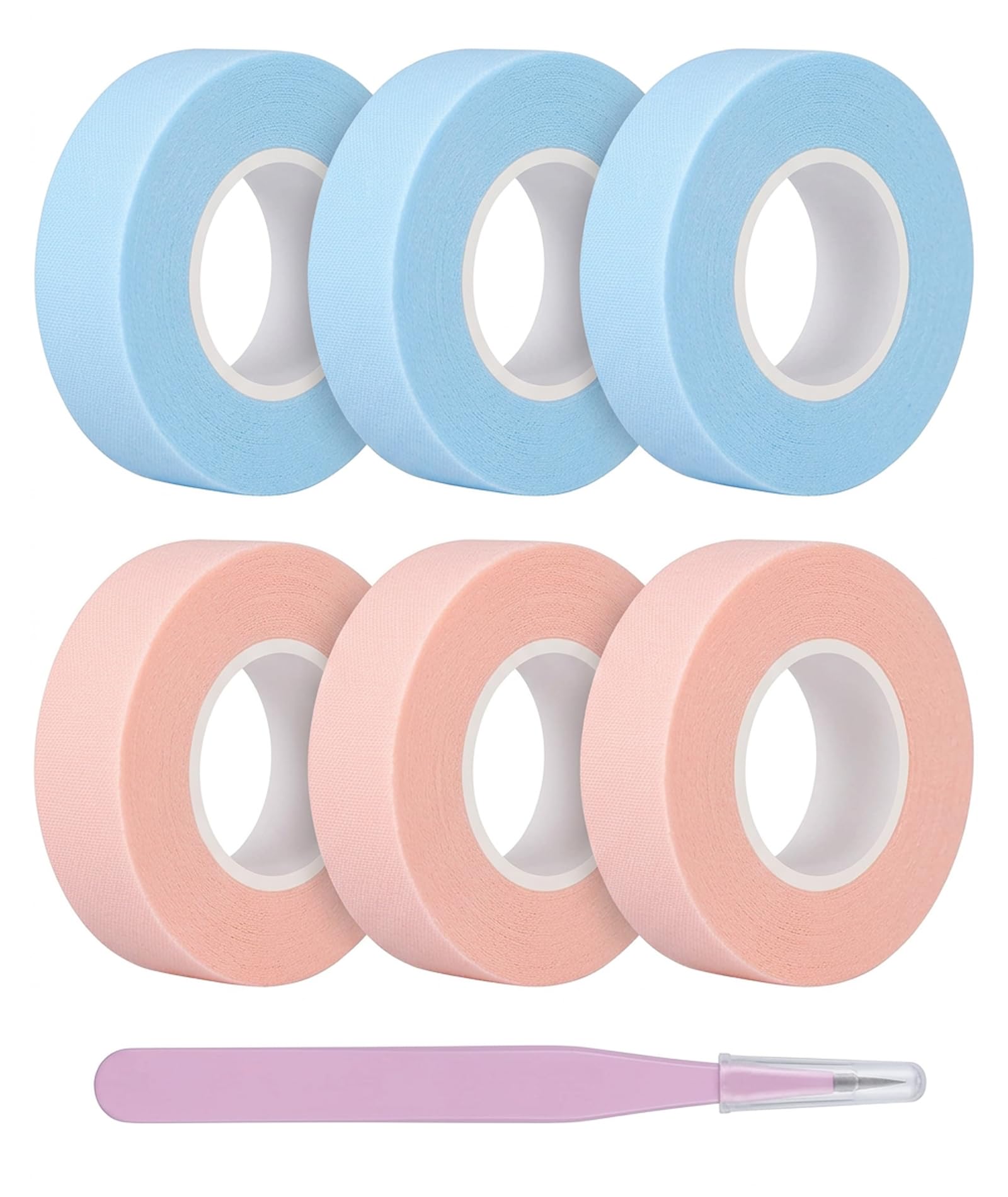 7 Pcs Eyeliner Sticker For Eyes Set, Blue And Pink Eyeliner Sticker Rolls With Makeup Tweezers For Eye Makeup Decoration, Party 