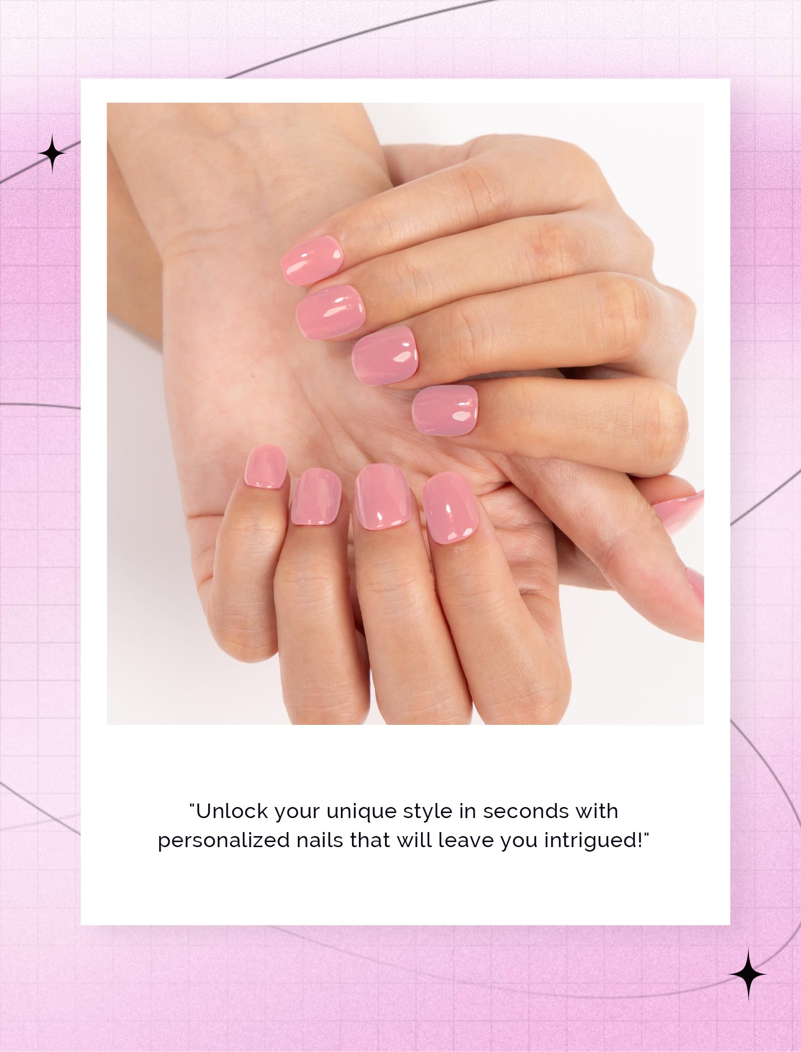 Melodysusie Semi Cured Gel Nail Strips, Rose Pink- Works With Any Nail Lamps, Salon-Quality, Long Lasting, Easy To Apply - Inclu