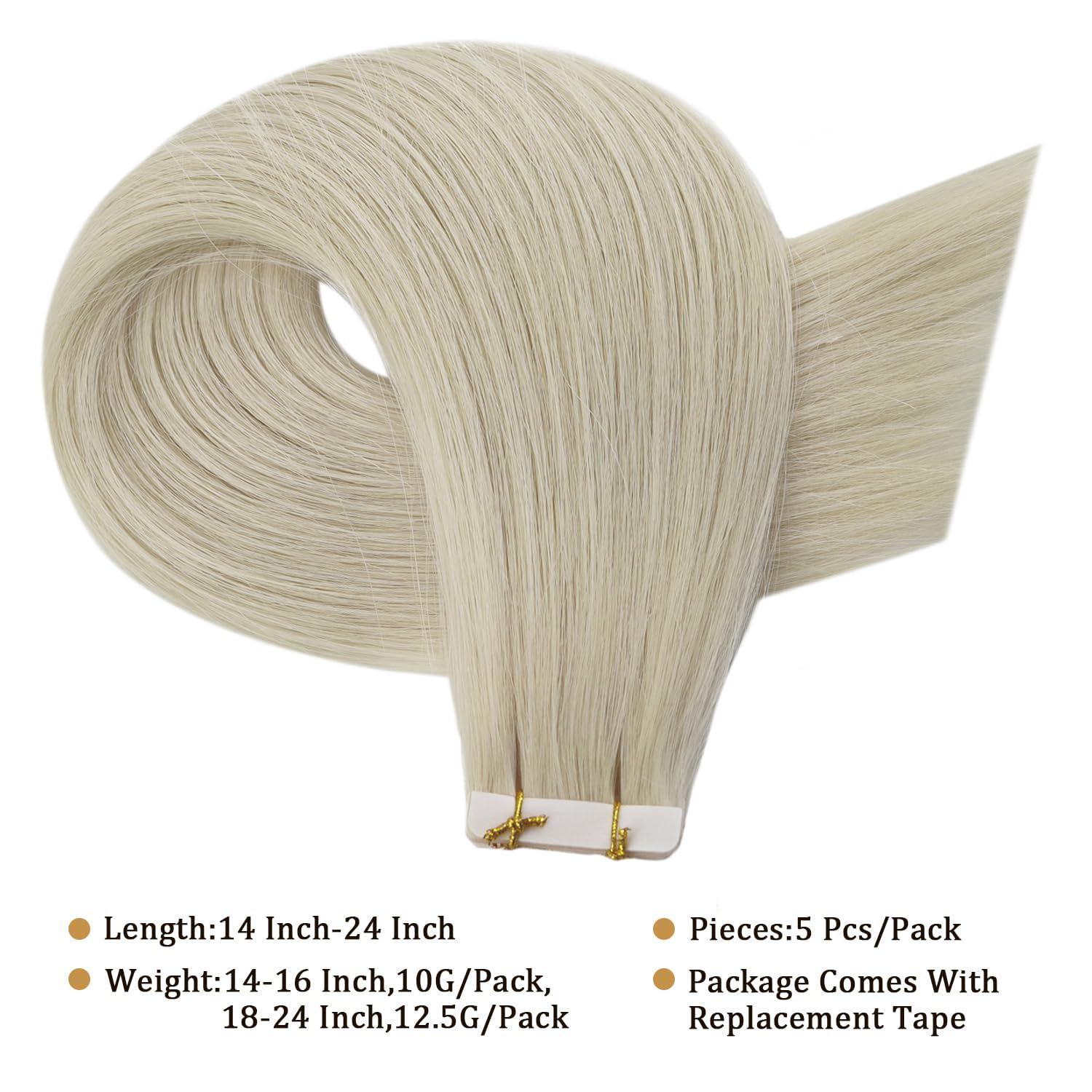 Full Shine Blonde Virgin Injected Tape In Hair Extensions 5Pcs Color 1000 Ice Blonde Seamless Skin Weft Machine Remy Tape In Ext