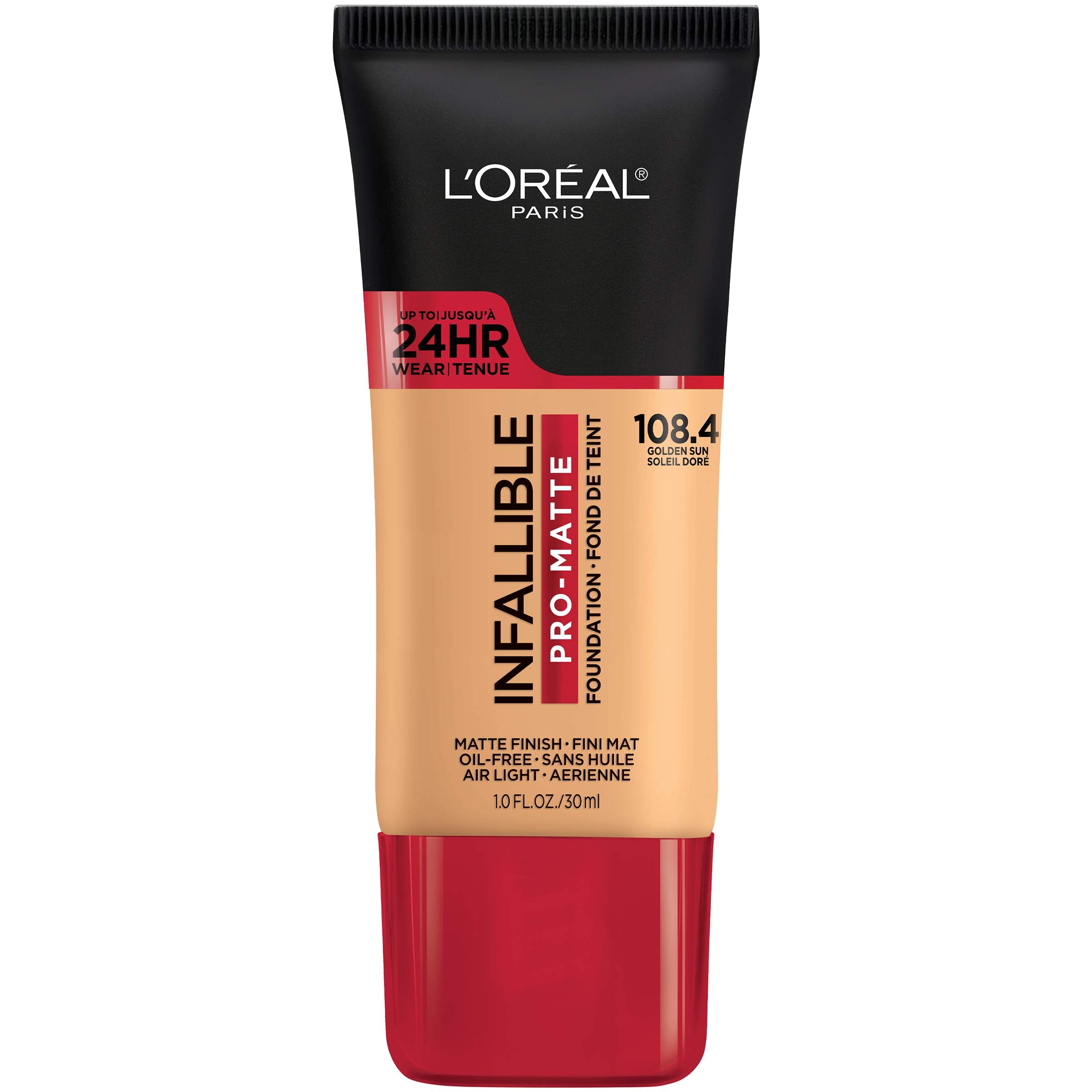 LOreal Paris Cosmetics Makeup Infallible Pro-Matte Liquid Longwear Foundation, Golden Sun Beige, 1 fl oz