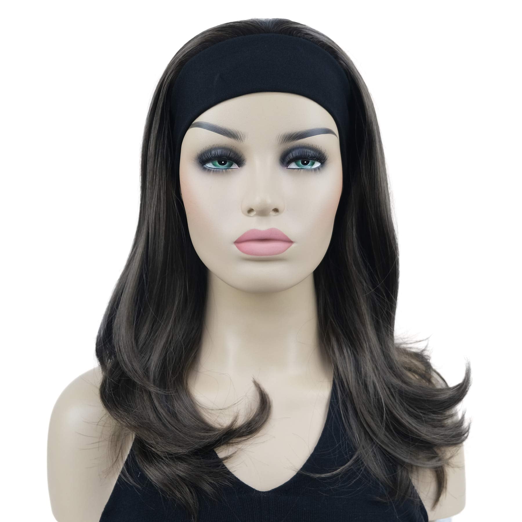 Lydell Long Straight Wave Headband Synthetic Wigs (Medium Ash Brown)