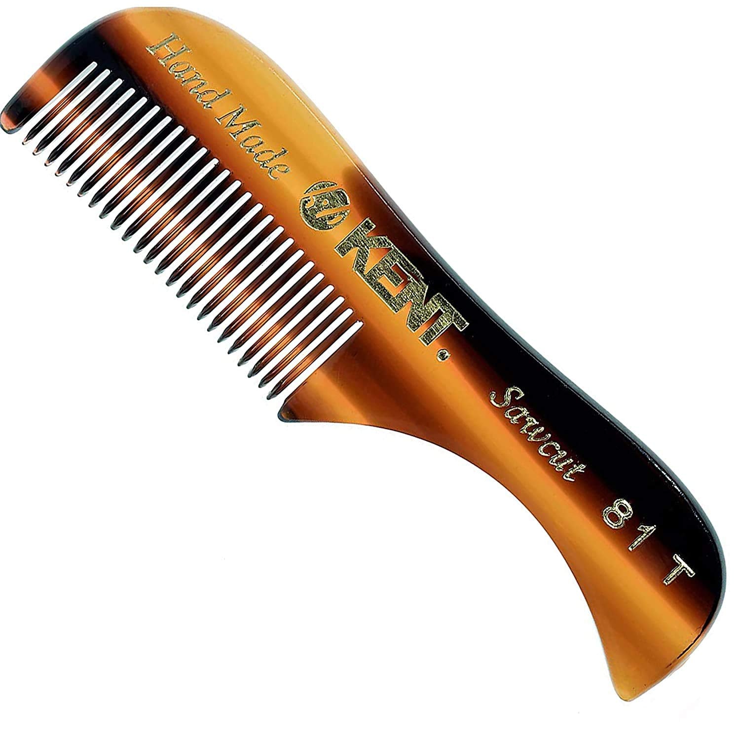 KENT Men's Beard and Mustache Comb, X-Small, Fine Toothed, Pocket Size for Facial Hair Grooming and Styling, Hand-Made of Qualit