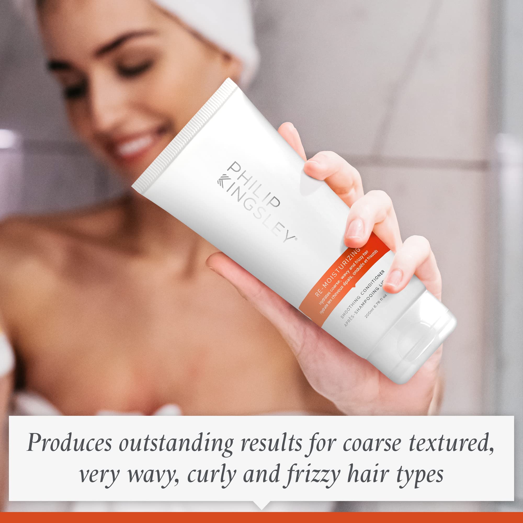 PHILIP KINGSLEY | Re-Moisturizing Smoothing Conditioner | Hydrating and Nourishing Conditioner for Curly, Wavy, Coarse, Frizzy,