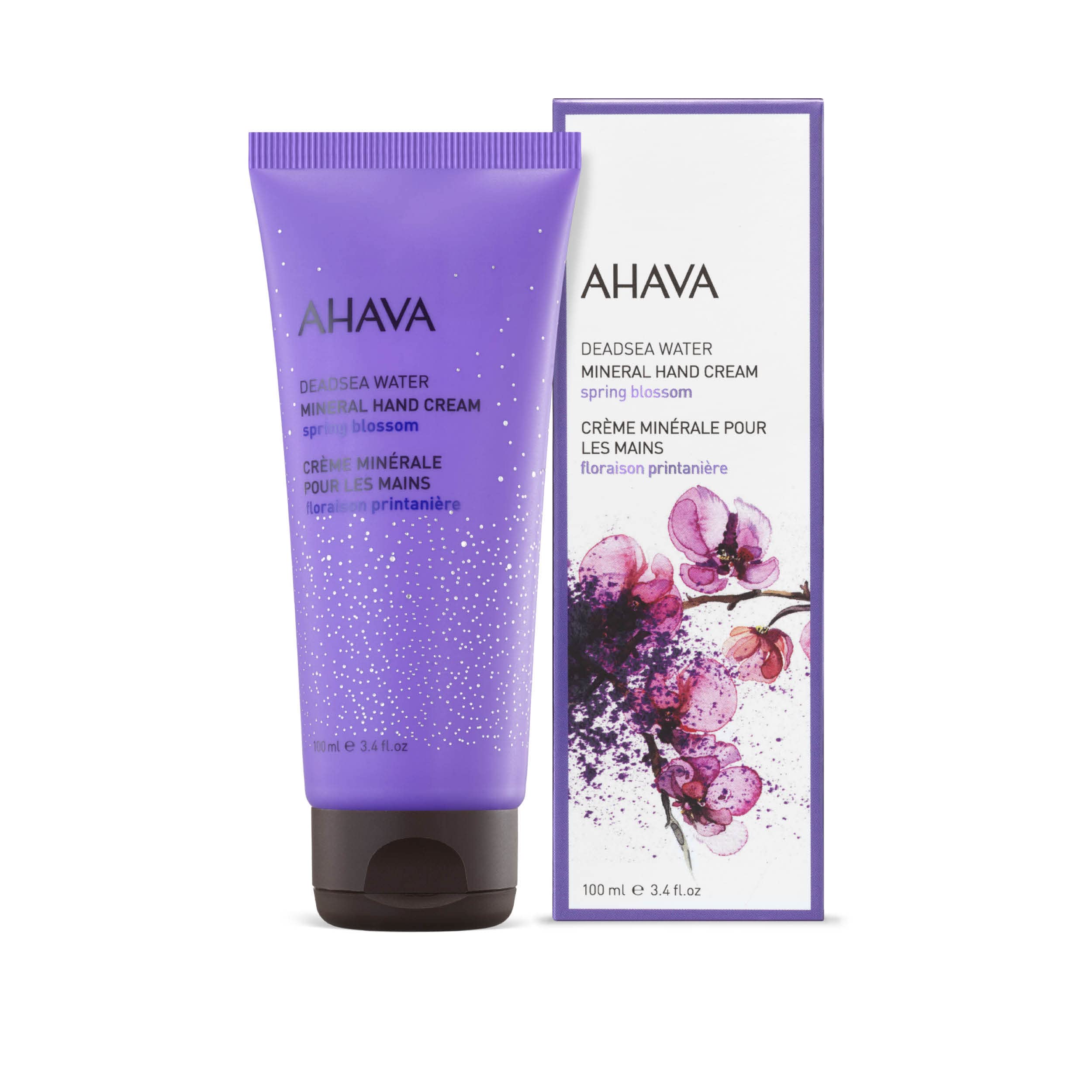 Ahava Dead Sea Water Mineral Hand Cream, Spring Blossom - Hand Moisturizer For Dry Cracked Hands, Light & Fast Absorbing, Enrich
