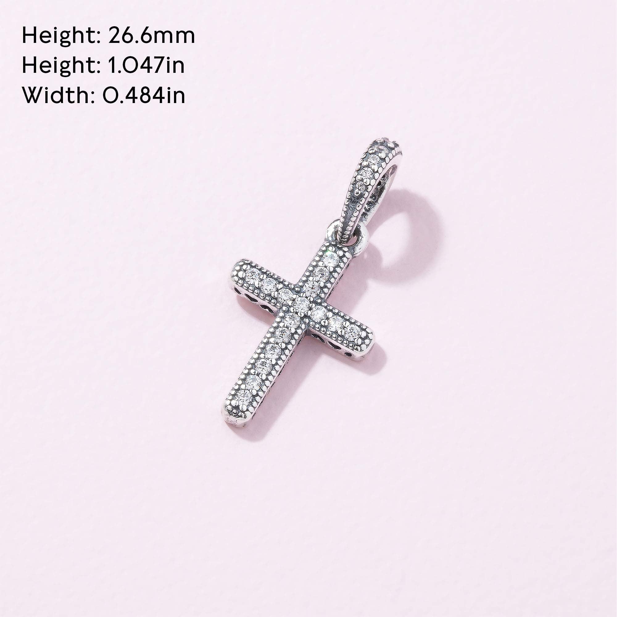 Pandora Jewelry Sparkling Cross Cubic Zirconia Pendant in Sterling Silver