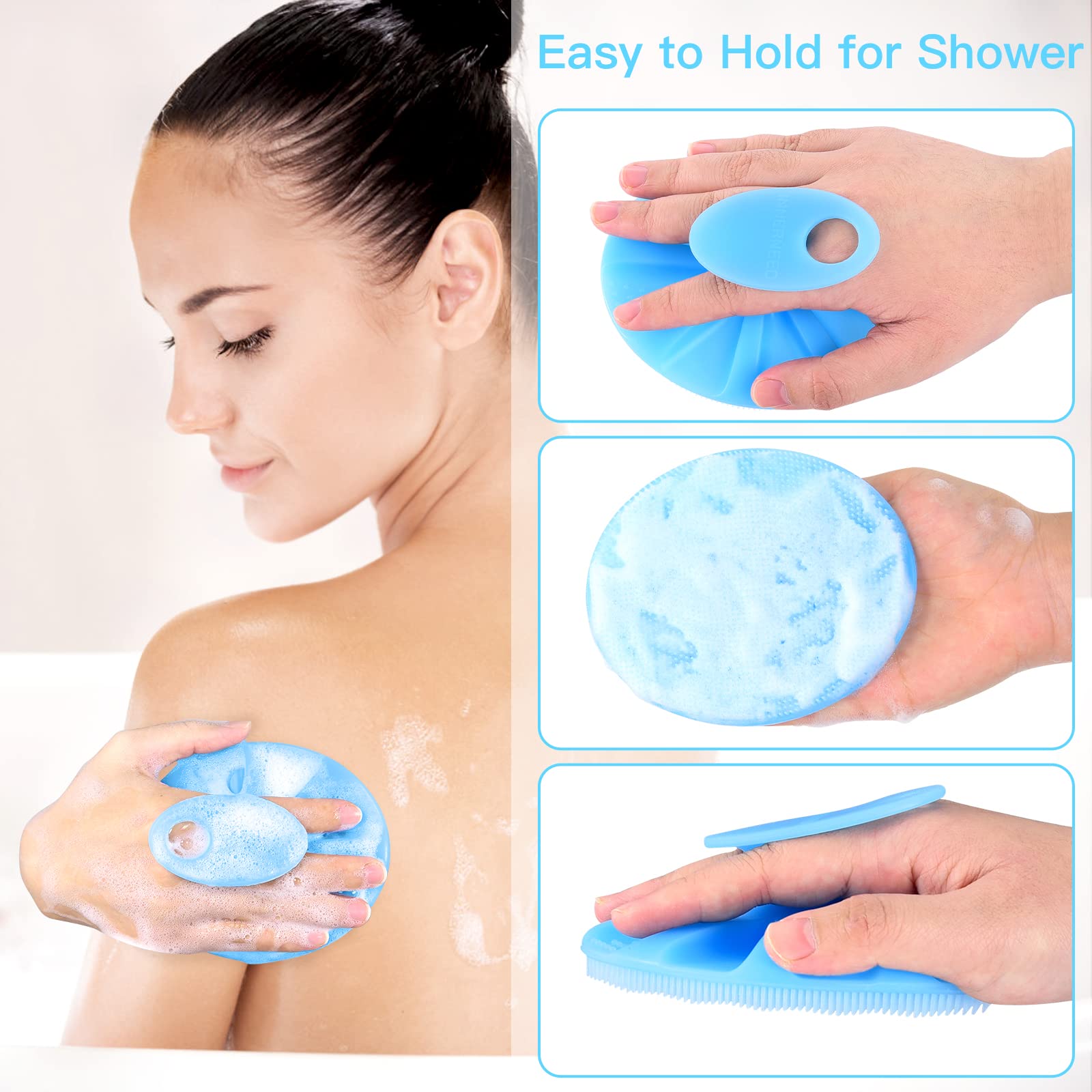 Innerneed Food-Grade Soft Silicone Body Cleansing Brush Shower Scrubber, Gentle Exfoliating And Massage For All Kinds Of Skin (B