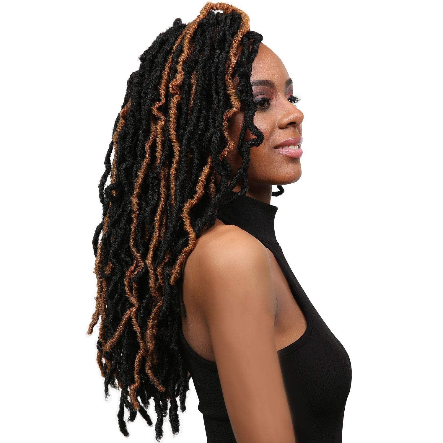 Bobbi Boss Synthetic Hair Crochet Braids African Roots Braid Collection Nu Locs 18'' (4-Pack, M27/Gold)