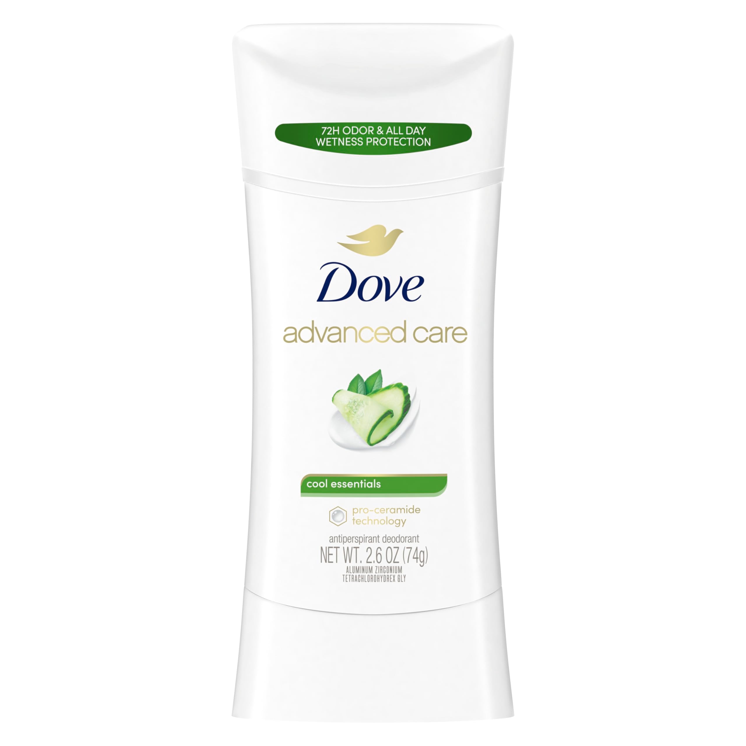 Dove Advanced Care Antiperspirant Deodorant Stick Cool Essentials for helping your skin barrier repair after shaving 72 hour odo