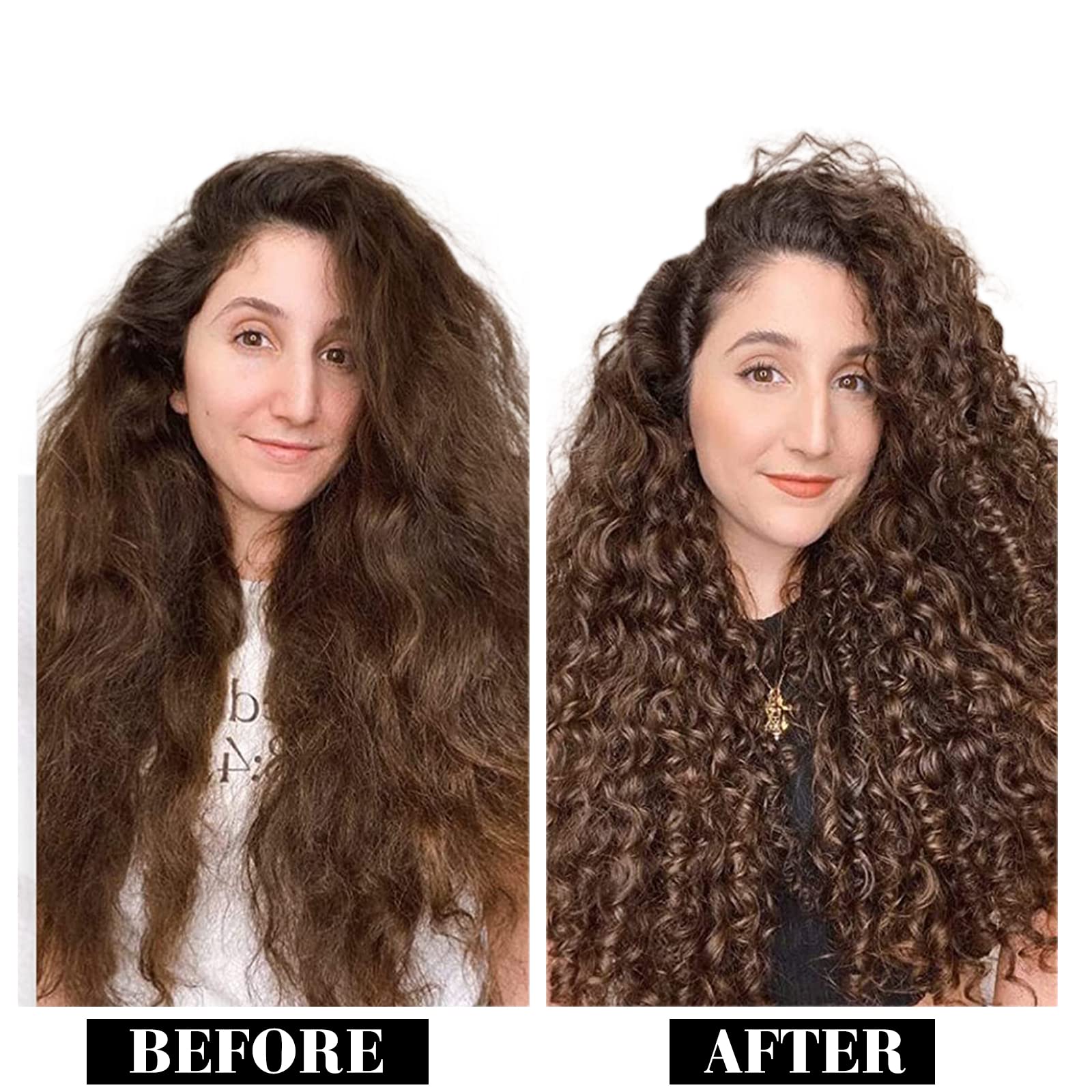 Hetto Natural Curly Clip in Extensions Human Hair 22 Inch #4 Chocolate Brown Clip in Human Hair Extensions 105+20g 7 Pieces Full