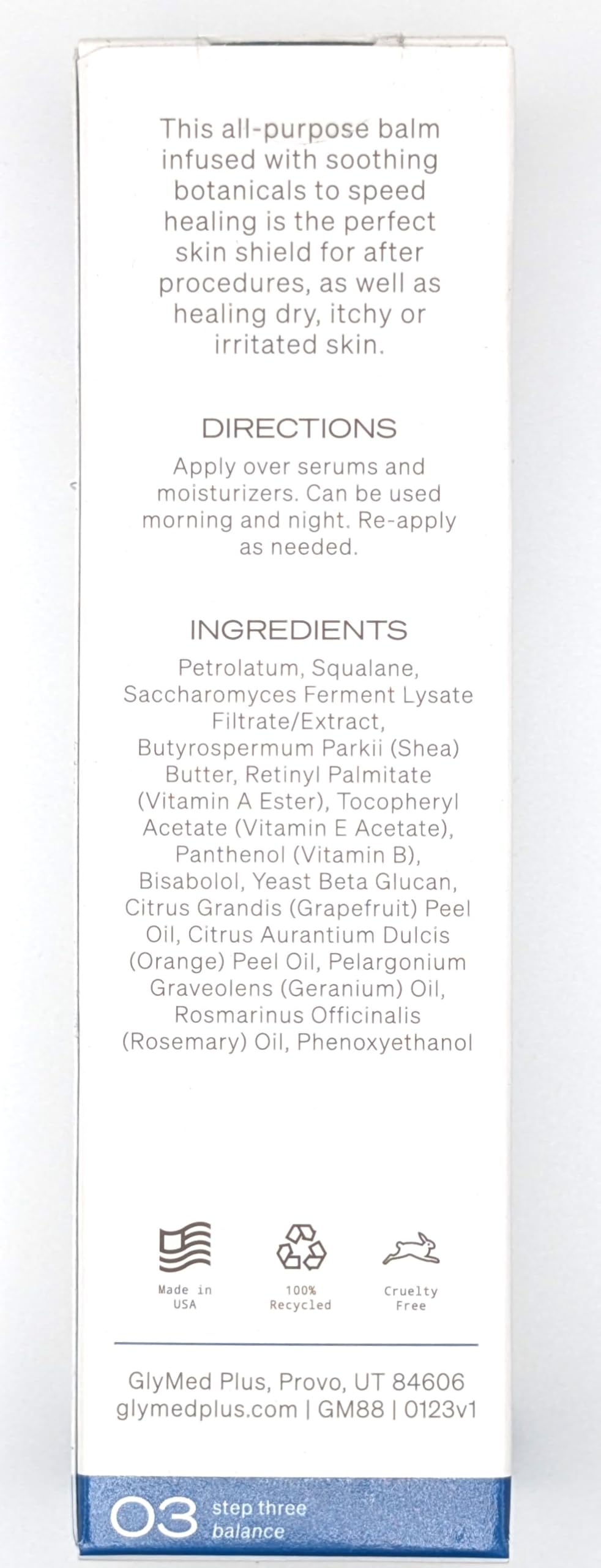 GlyMed Plus Skincare Cell Science Protection Balm 2 oz