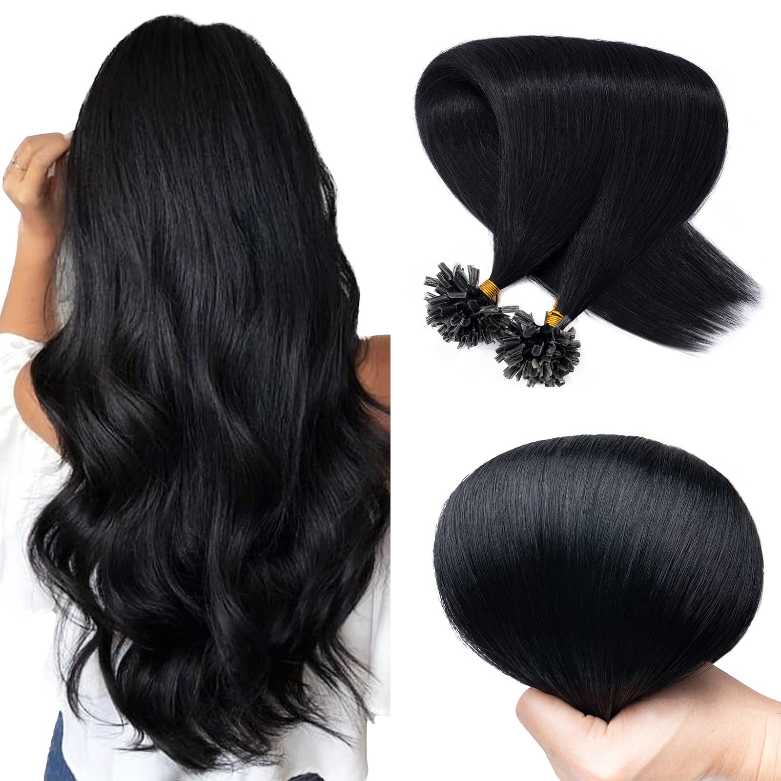 SEGO U Tip Hair Extensions Human Hair Pre Bonded Keratin Fushion Nail Tip Human Hair Extensions 100% Real Remy Hair Silky Straig