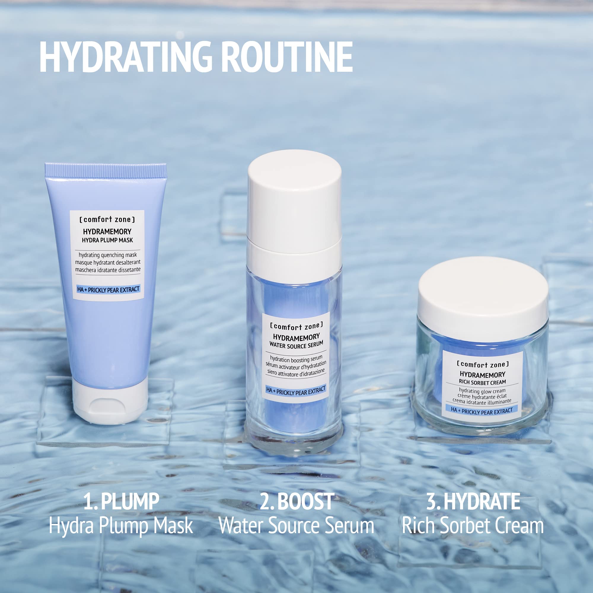 [ comfort zone ] Hydramemory Hydra Plump Mask |Fast Absorbing Hydrating Rinse-Off Mask | Cooling Sensation To Soothe And Moistur