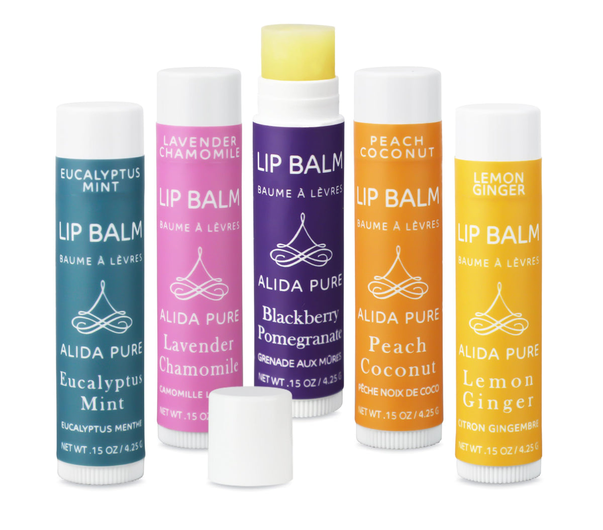 ALIDA PURE Duet Lip Balm Collection, Vegan Lip Balm Set, Beeswax Free, with Avocado Oil, Organic Jojoba Oil, and Vitamin E, Natu