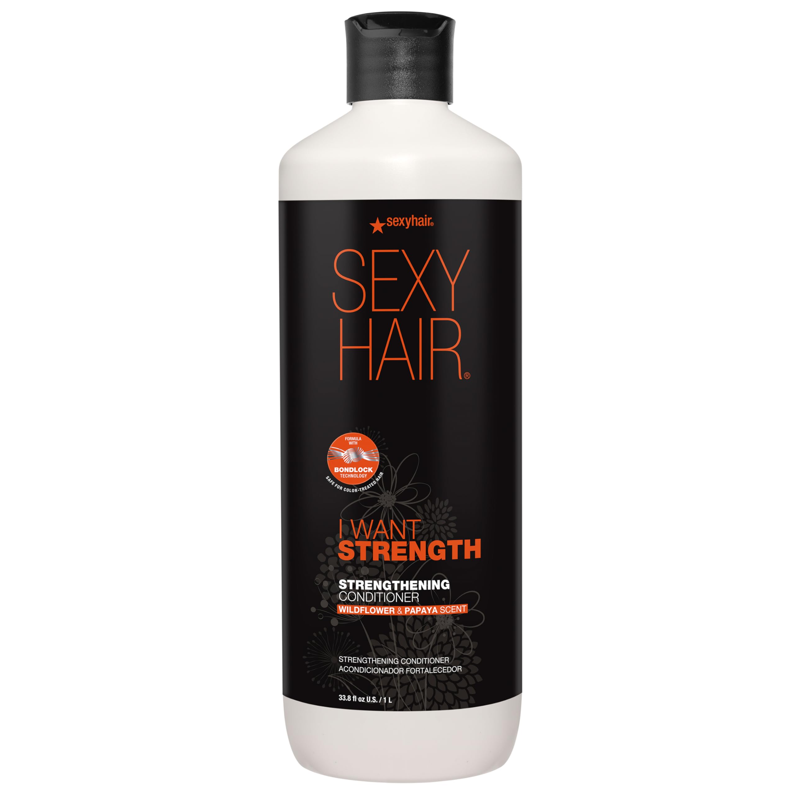 SexyHair I WANT STRENGTH Conditioner, 33.8oz | 73% Less Breakage | Safe for ColorTreated Hair | All Hair Types
