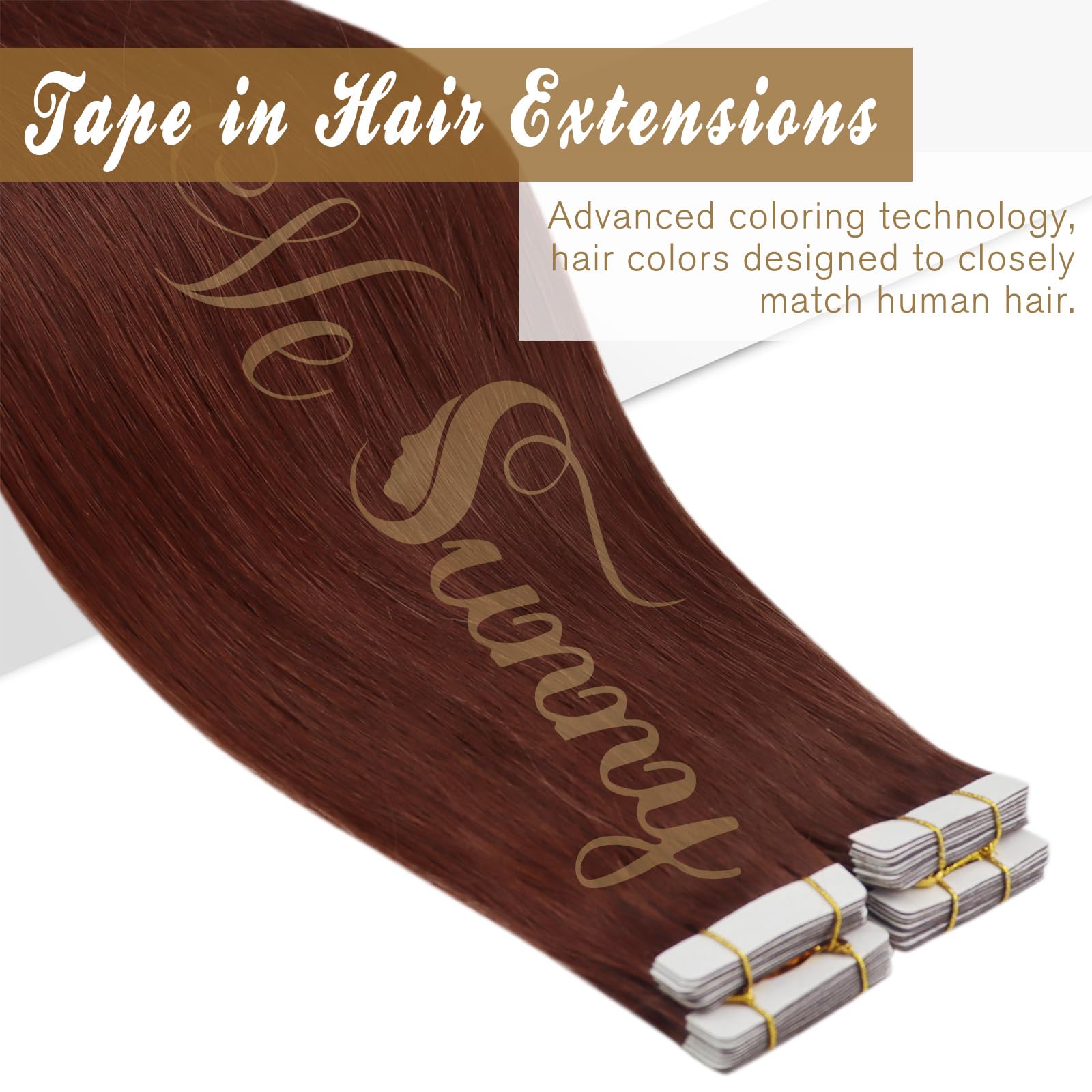 Ve Sunny Auburn Tape In Hair Extensions Remy Hair Tape In Extensions Human Hair Red Auburn Tape In Real Human Hair Extensions Se