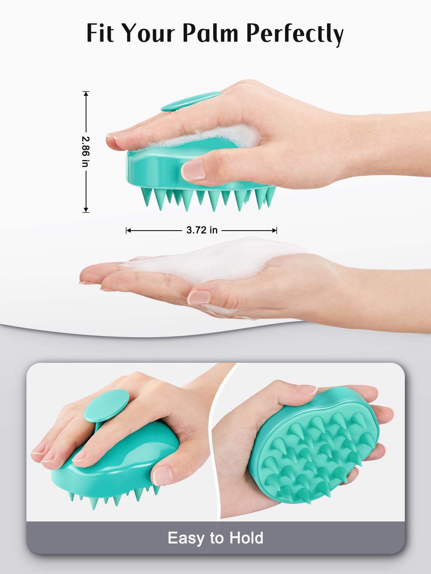 Heeta Hair Scalp Massager Shampoo Brush 2 Pack, Soft Silicone Bristles To Remove Dandruff, Waterproof Hair Scrubber For Both Wet