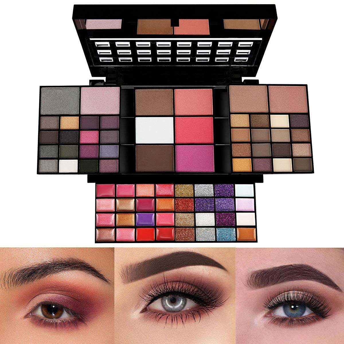 Makeup Kit For Women Full Kit Including 36 Eyeshadow Makeup,16 Lip Gloss,12 Glitter Cream, 4 Concealer, 3 Blusher,1 Bronzer, 2 H