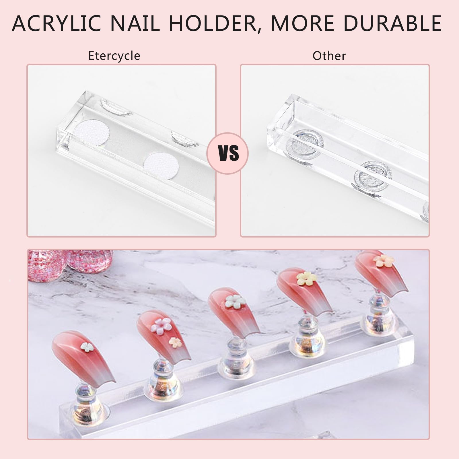 Etercycle Nail Stand Acrylic Nail Art Display Stand Practice Nail Holder For Painting Nails Magnetic Practice Stands With Reusab
