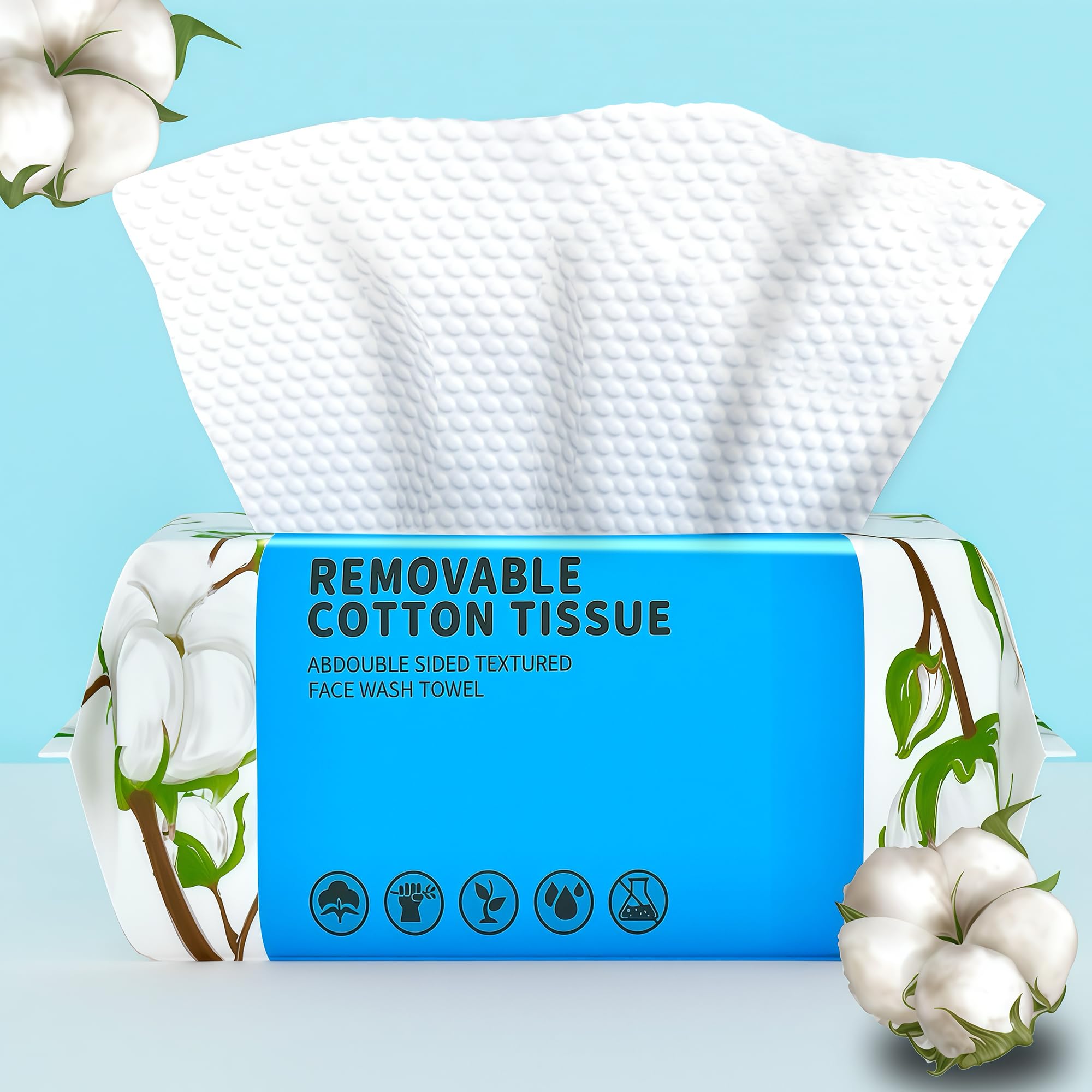 Disposable Face Towel 100 Count, Soft Cotton Clean Skin Face Towels, Dry Wipes Cotton Facial Towels Wash Cloths Tissue Thickened