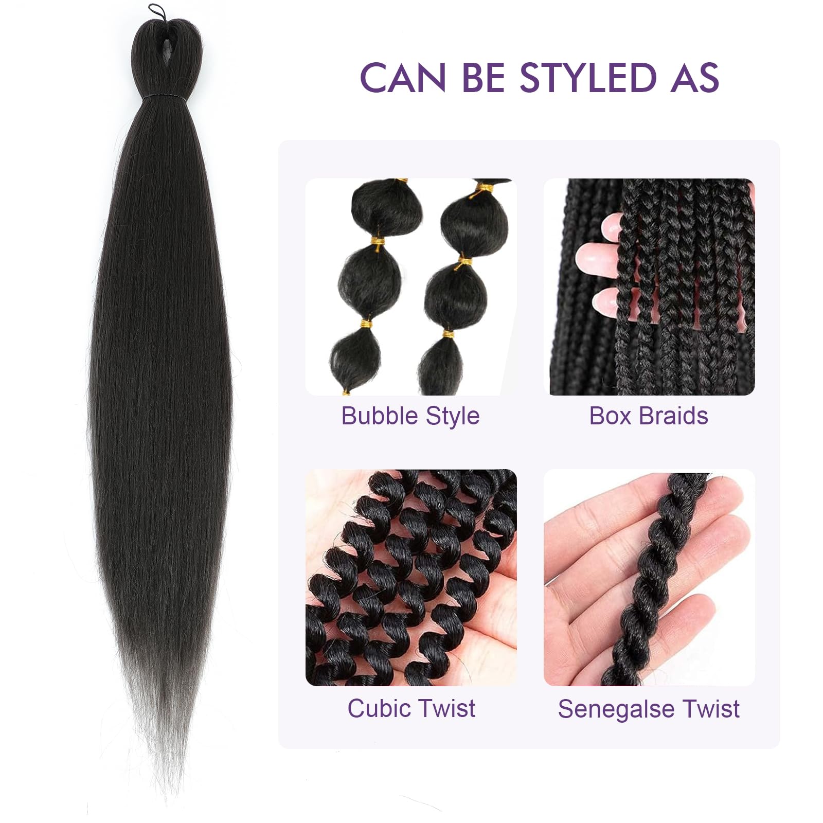 Rosdina Pre-Stretched Braiding Hair - 30 Inch 8 Packs Light Brown Super Long Braiding Hair For Twist Or Box Braids, Yaki Texture