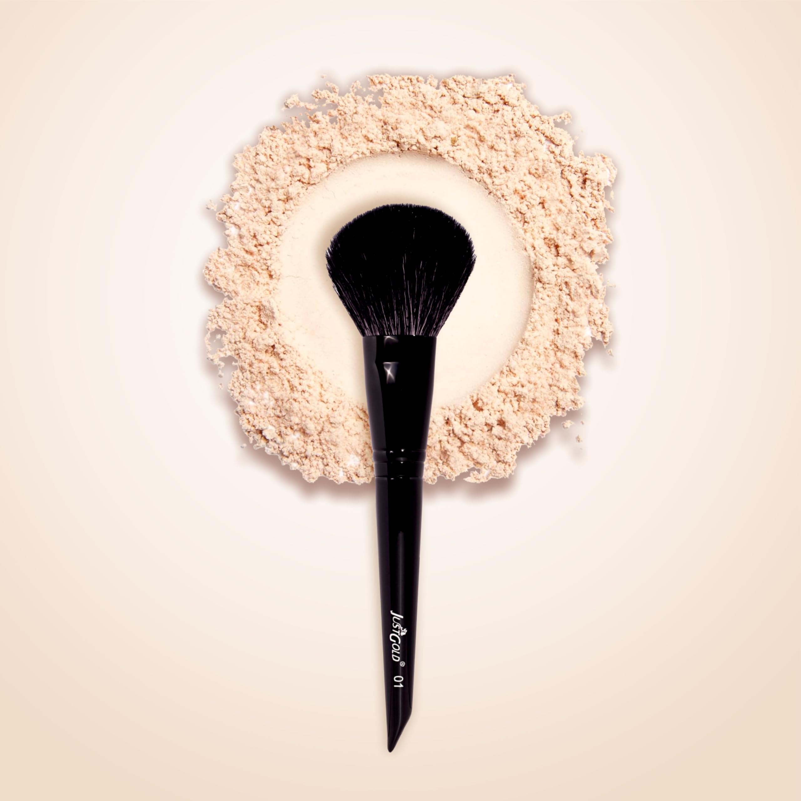 Justgold Large Powder Compect And Loose Powder Brush Ultra Soft Synthetic Bristle #01