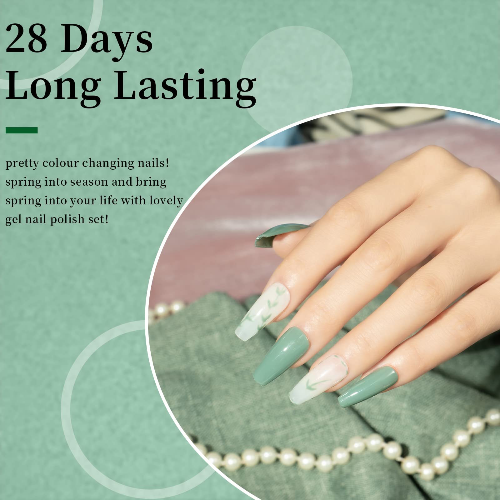 Maychao 15Ml Sage Green Gel Nail Polish 1Pc Green Gel Polish Soak Off Uv Led Nail Gel Polish Nail Art Starter Manicure Salon Diy