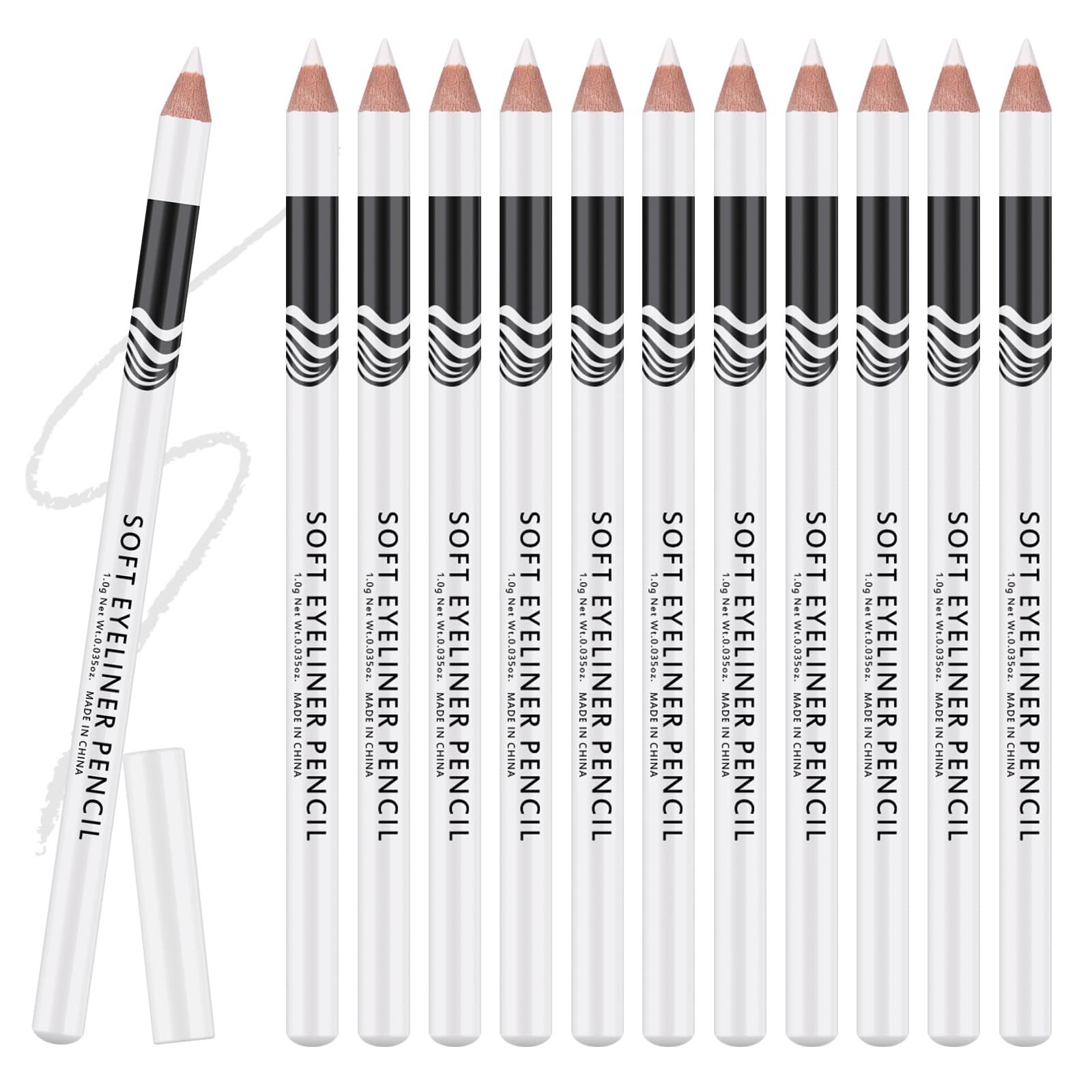 Ownest 12 Packs Professional Highlighter Eye Liner Pen, Soft Strokes Easy To Color Eyeshadow Pencil, Waterproof, Long Lasting, W