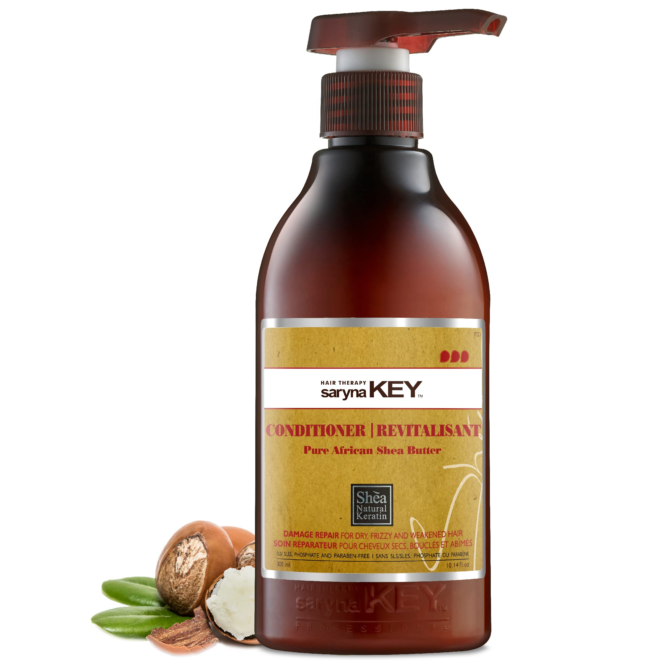 Saryna Key Hair Conditioner with Pure African Shea Butter for Dry Frizzy and Damaged Hair - Moisturizing and Hydrating Condition