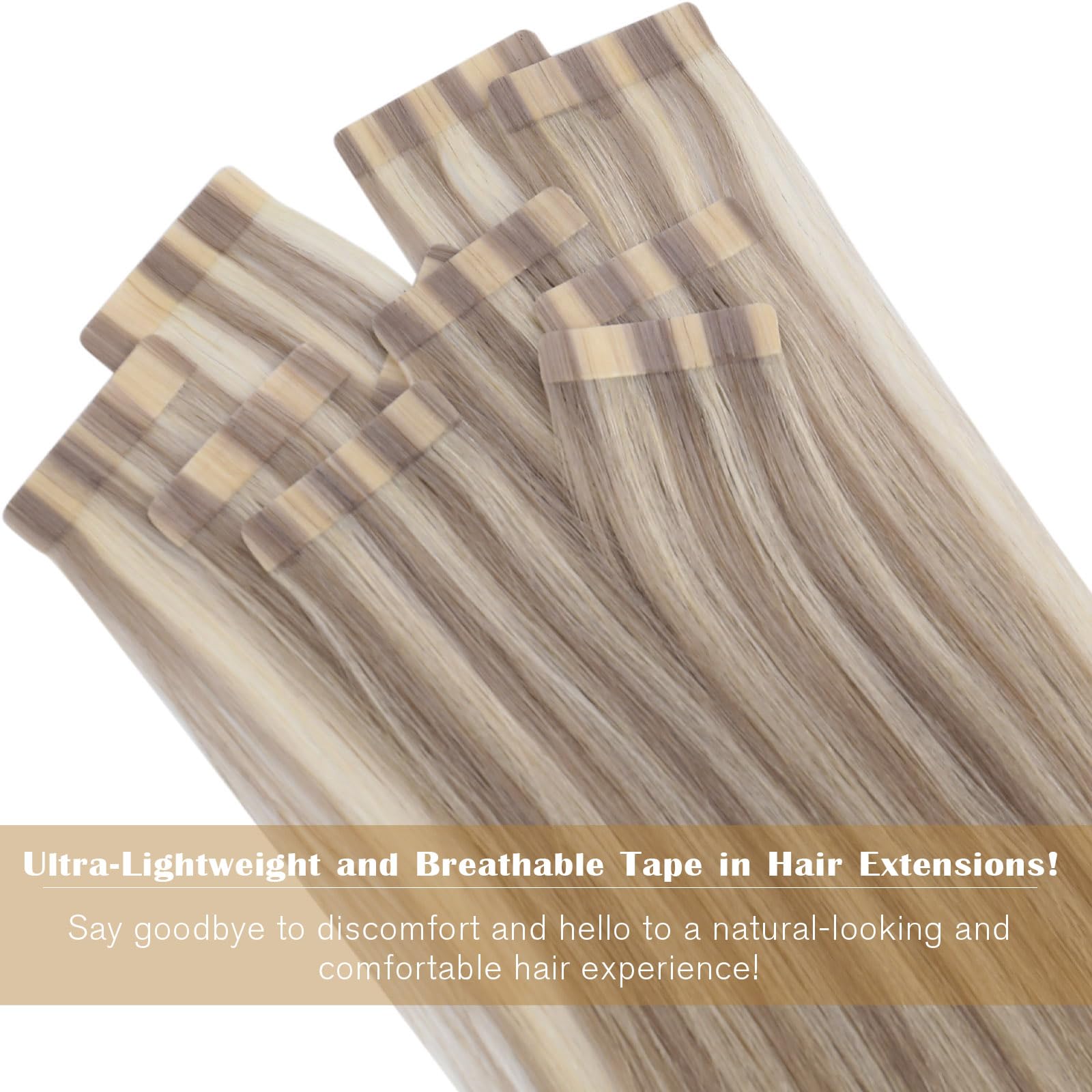 Ve Sunny Ash Blonde Tape In Extensions Seamless Tape In Natural Hair Extensions Ash Blonde Highlighted Bleach Blonde Tape In Hai