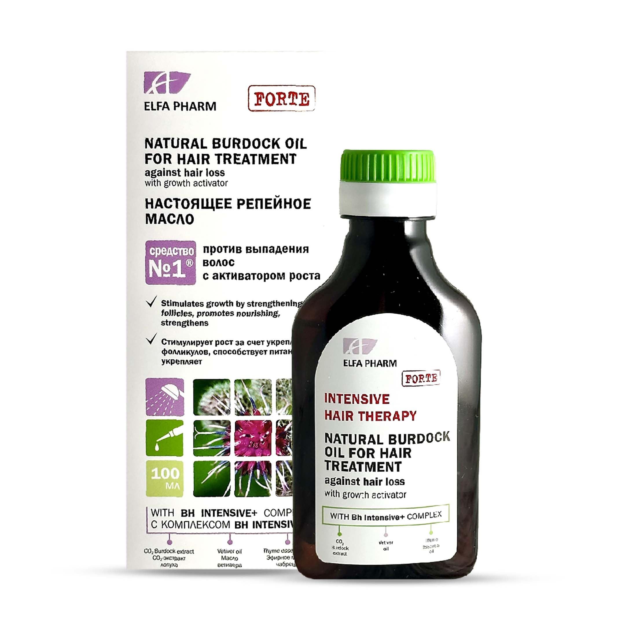 Natural Burdock Oil for Hair Treatment Against Hair Loss, 100 ml / 3.38 fl.oz  With Growth Activator for Stronger, Thicker Hair