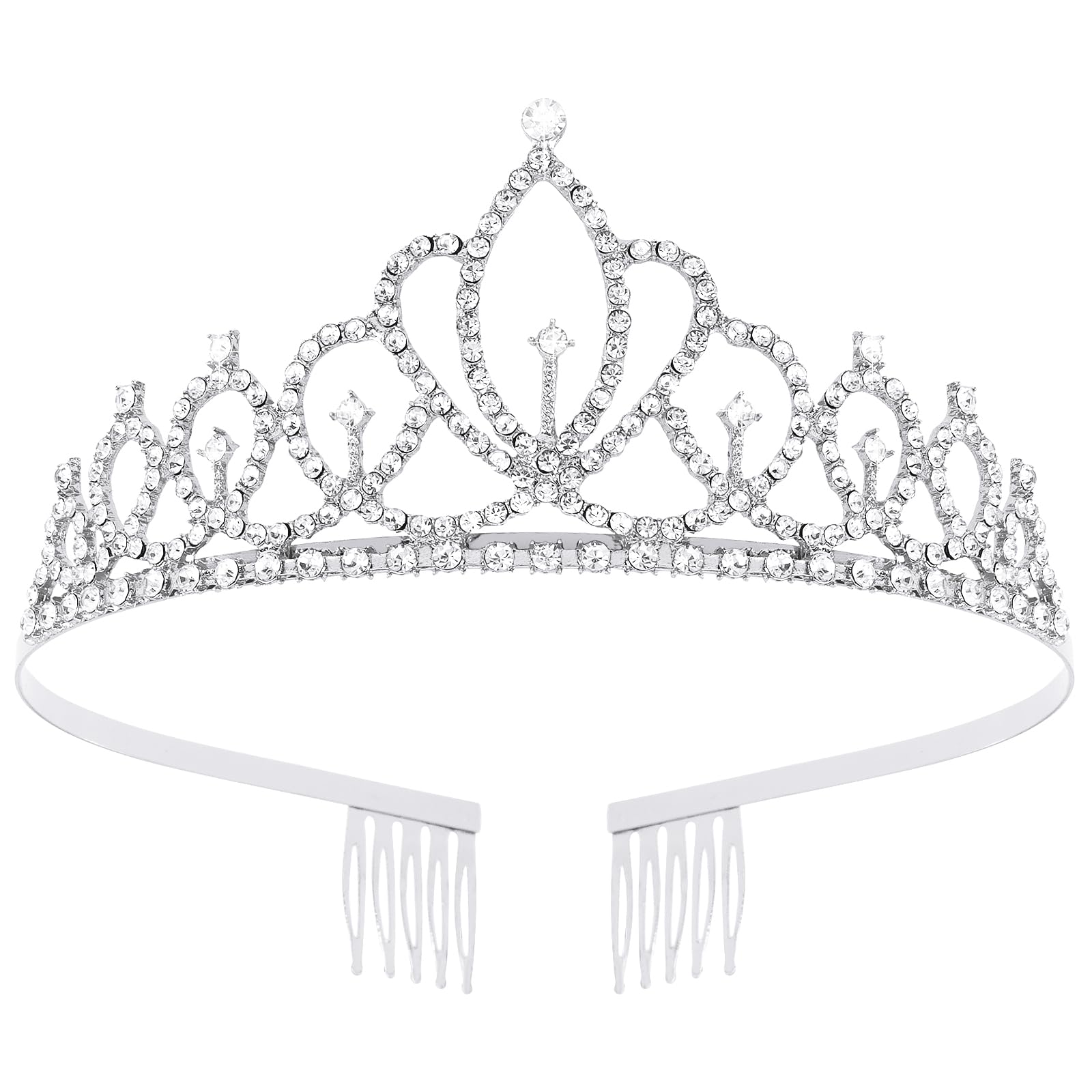 Tihebax Tiaras for Girls Crowns for Flower Bouquets Crown Cake Topper Princess Crowns for Girls Silver Princess Tiara Birthday T