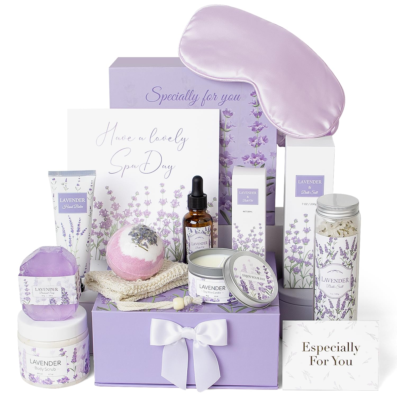 Bath Gift Set For Women, Relaxing Spa Gifts, Bath Spa Gift Basket For Women, Self Care Gifts, Care Package, Home Spa Products, B