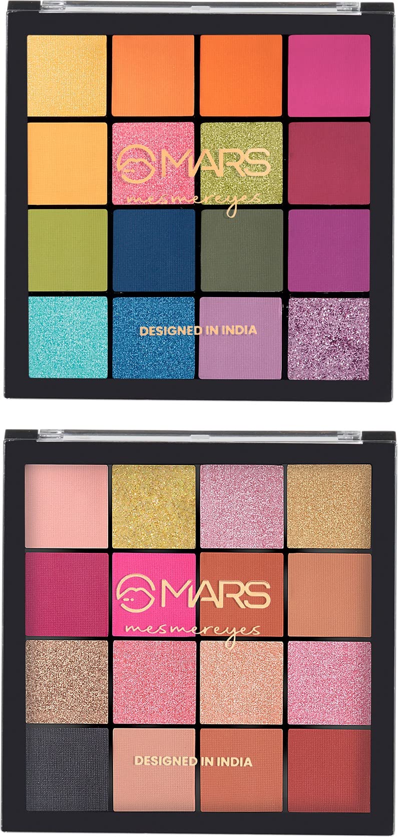 Mars 36 Pigmented Mesmereyes Eyeshadow Palette 41.6 G (Shade-01+03) Multicolor Satin Finish