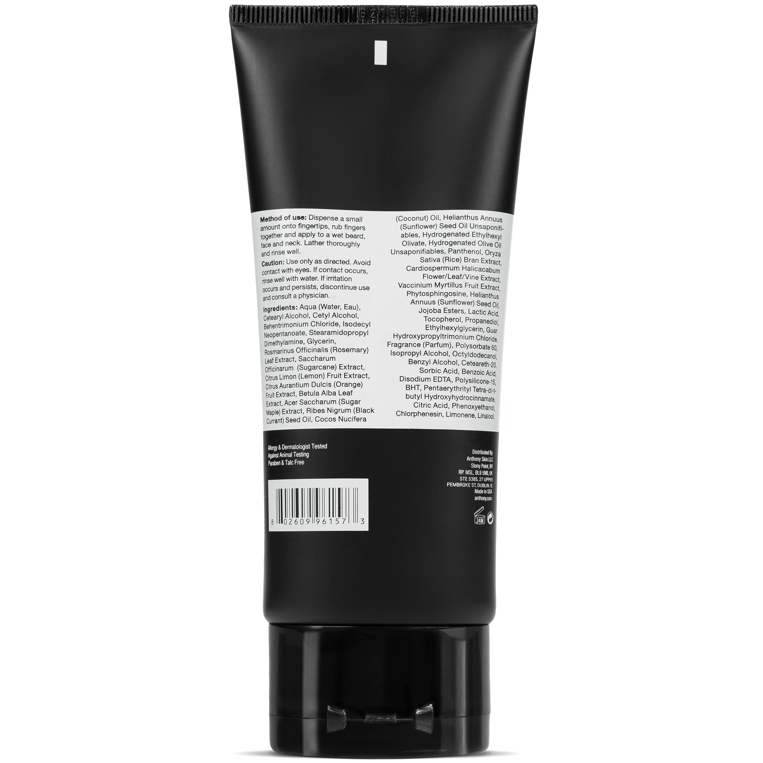 Anthony Conditioning Beard Wash, 6 Fl Oz, Contains Botanical And Rosemary Extracts, Black Currant And Coconut Oils, Cleanses, Hy